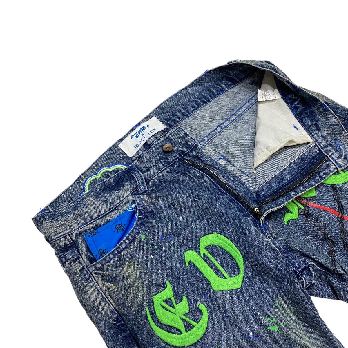 EVAE MOB X BLACK LUX PAINTING DENIM PANTS