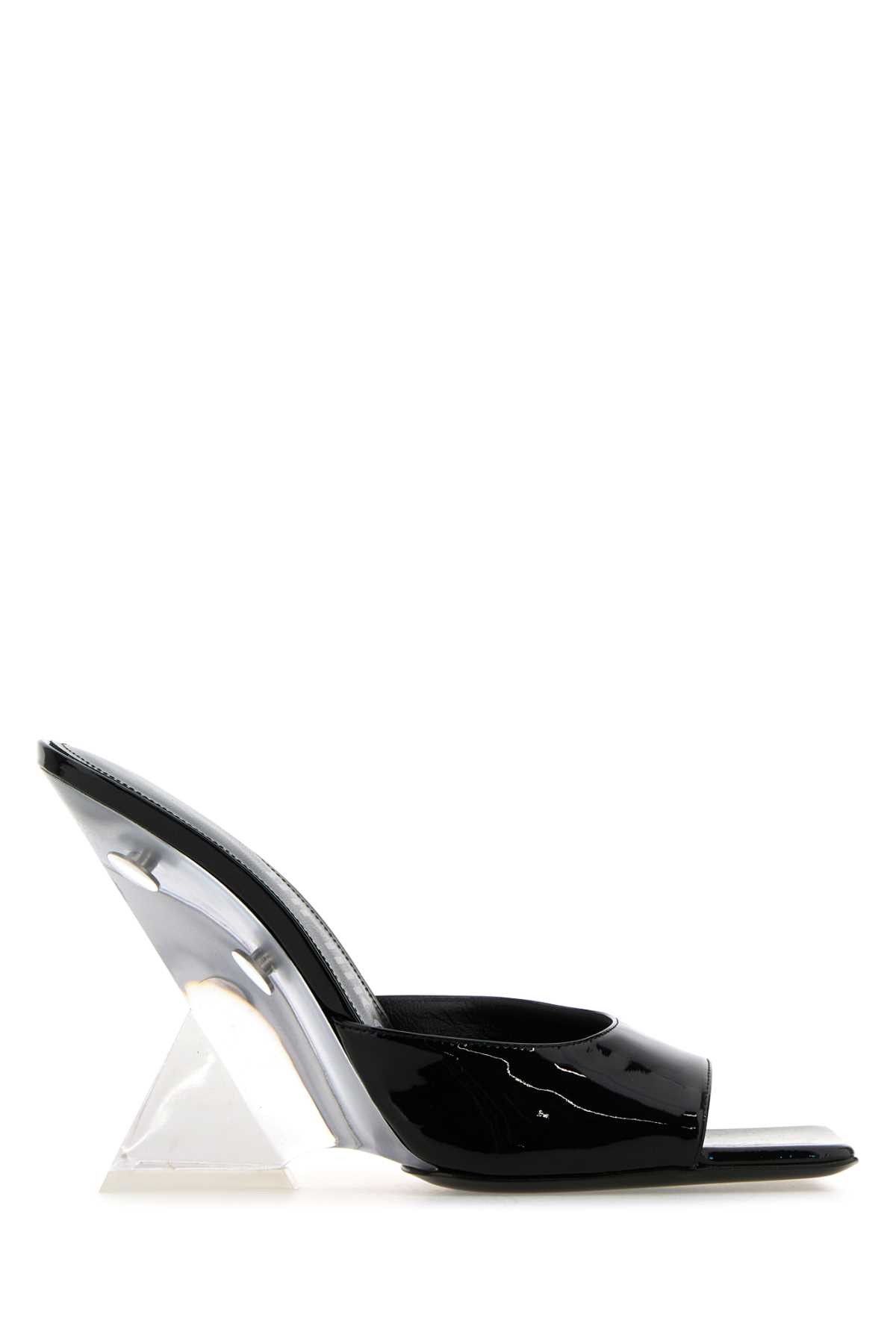 image of The Attico Black Leather Cheope Mule Shoess Shoes, Women's (Size 9)