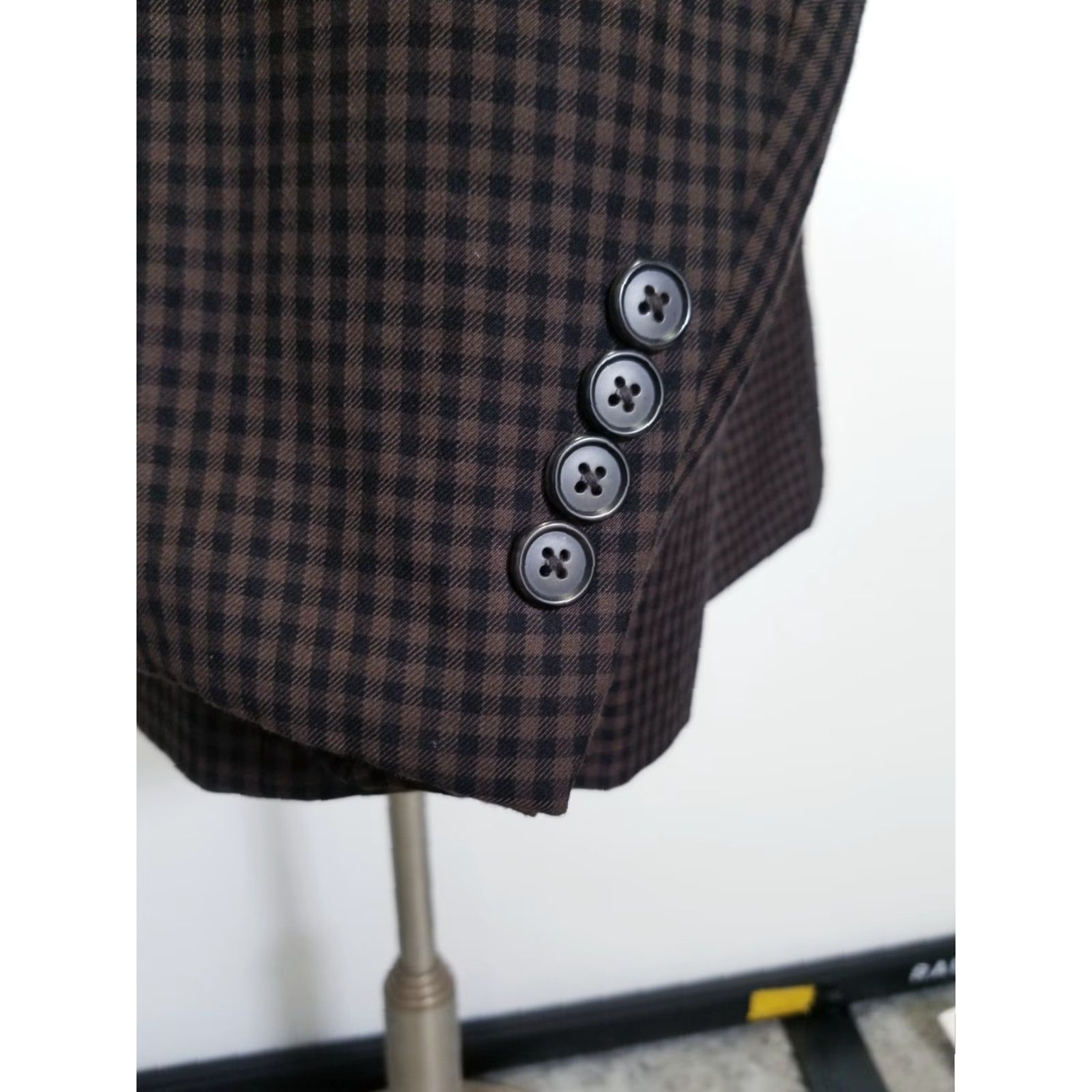 Vintage Oak Hill Blazer Jacket Sport Coat 4XL 58R 60R Brown Black Gingham Check Size 48R - 2 Thumbnail