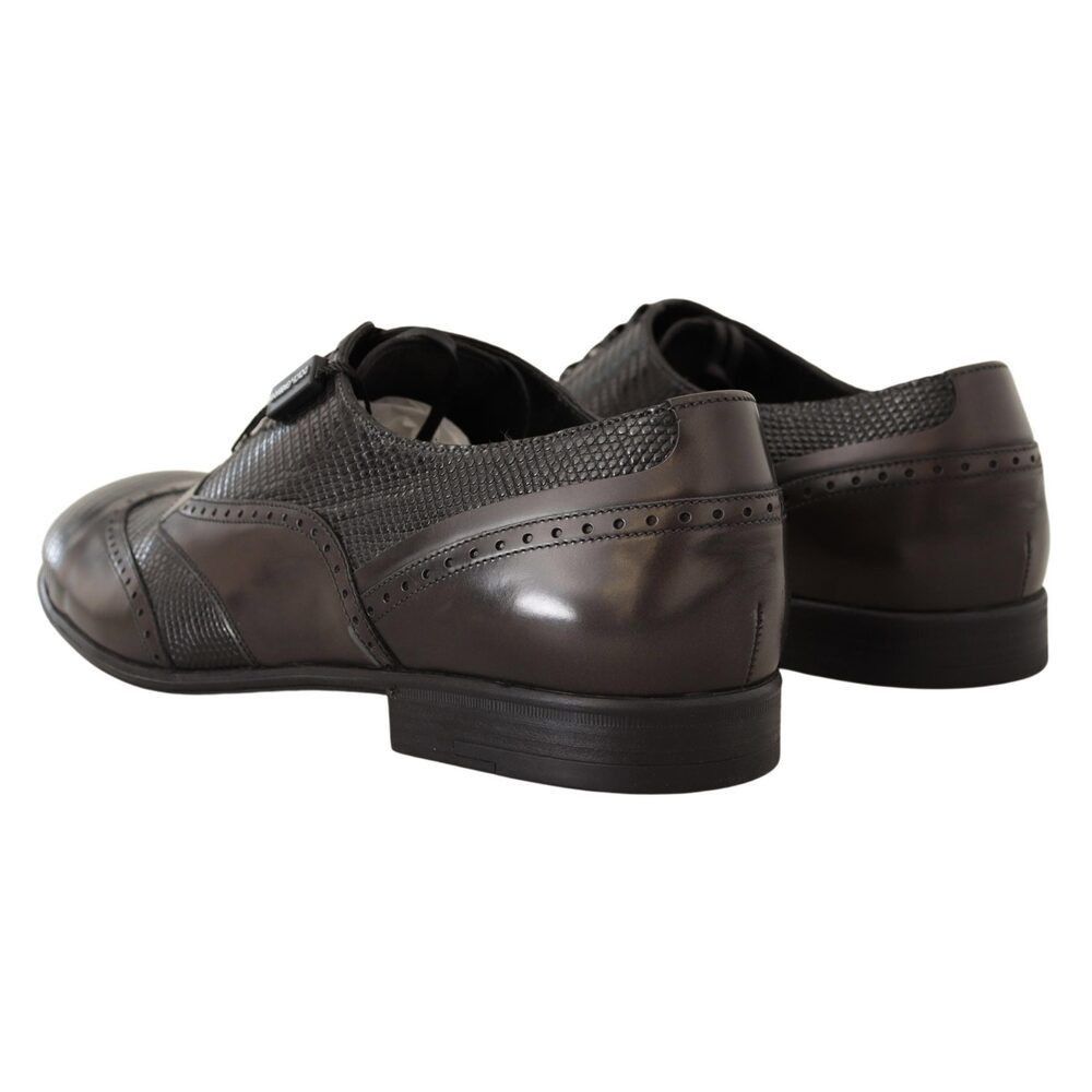 Dolce & Gabbana Dolce & Gabbana Elegant Brown Lizard Leather Oxford Shoes Size US 11 / EU 44 - 3 Thumbnail
