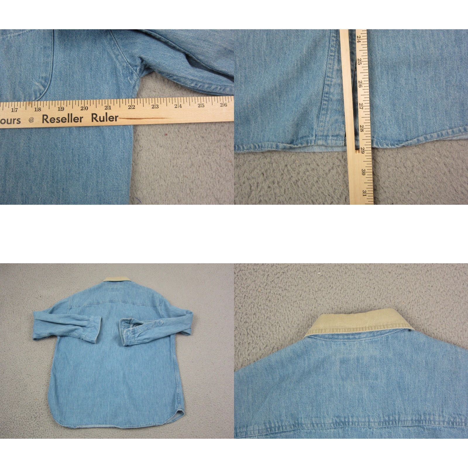 Vintage Woolrich Shirt Womens M Button-Up Denim Blue 90s Vintage Casual Workwear Pockets Regular Fit JS9 Size M / US 6-8 / IT 42-44 - 8 Thumbnail