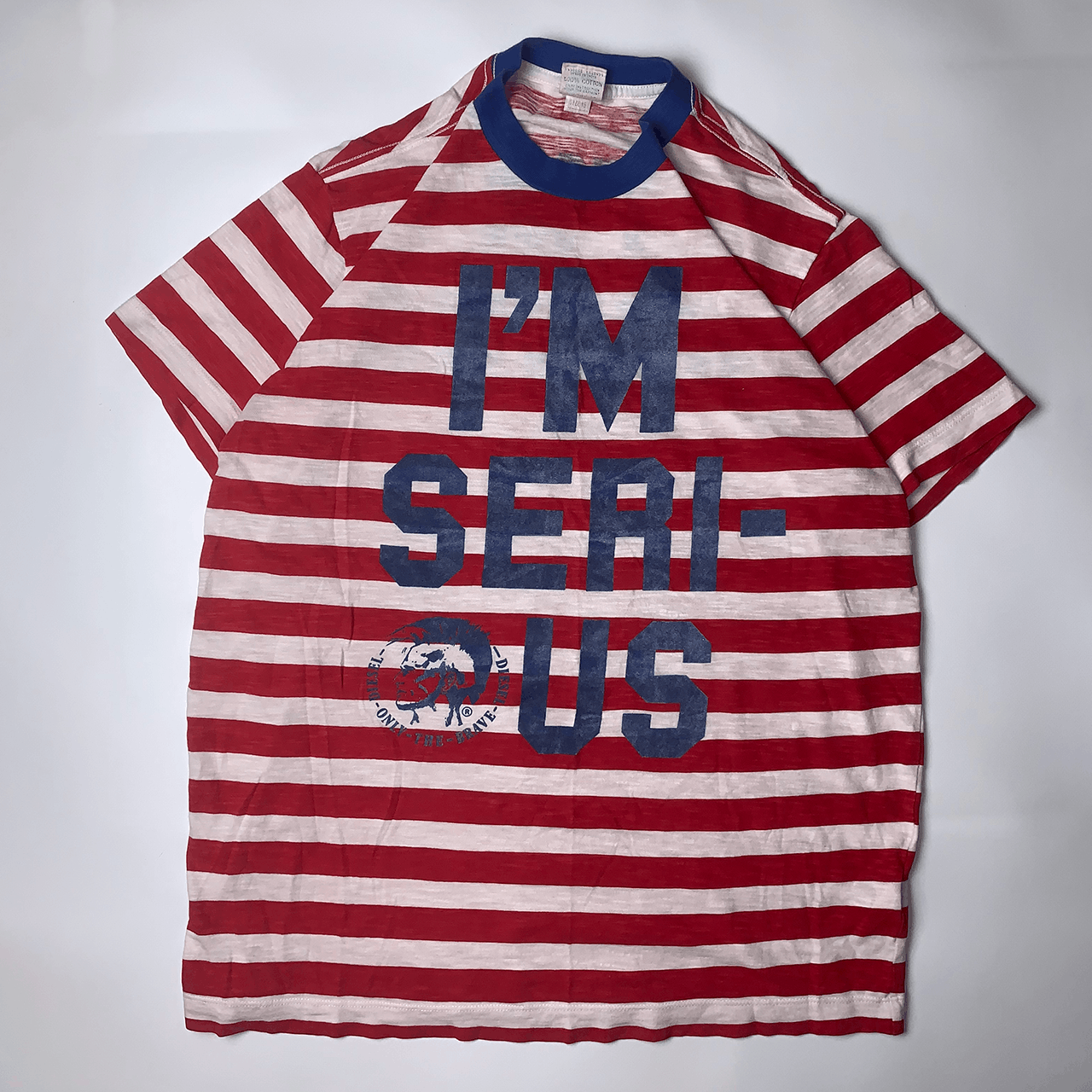 Diesel Diesel Striped Y2K Punk Spellout Big Logo Tee Size US L / EU 52-54 / 3 - 3 Thumbnail