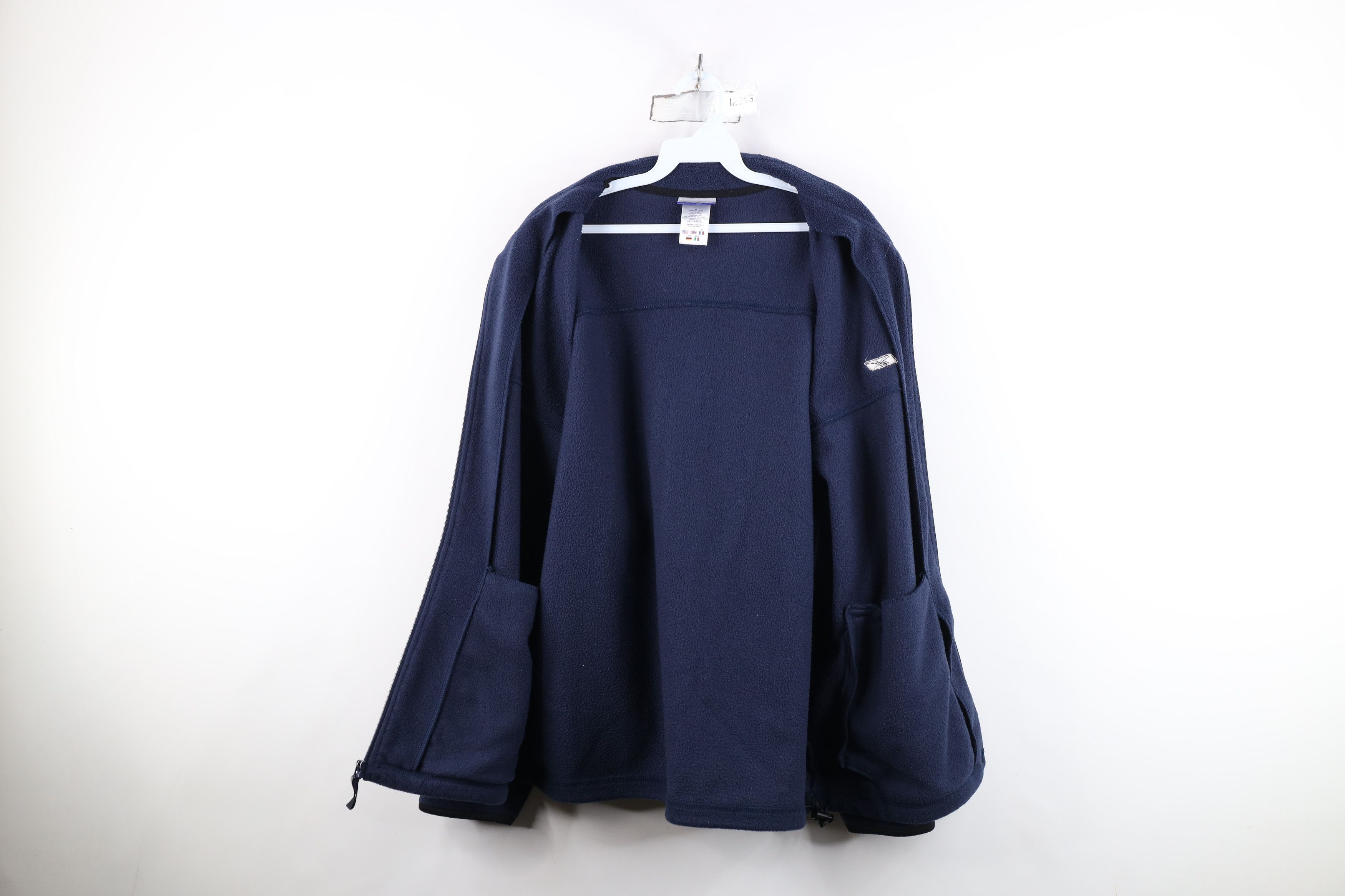 Reebok Vintage 90s Y2K Reebok Logo Fleece Full Zip Jacket Blue Size US L / EU 52-54 / 3 - 10 Thumbnail