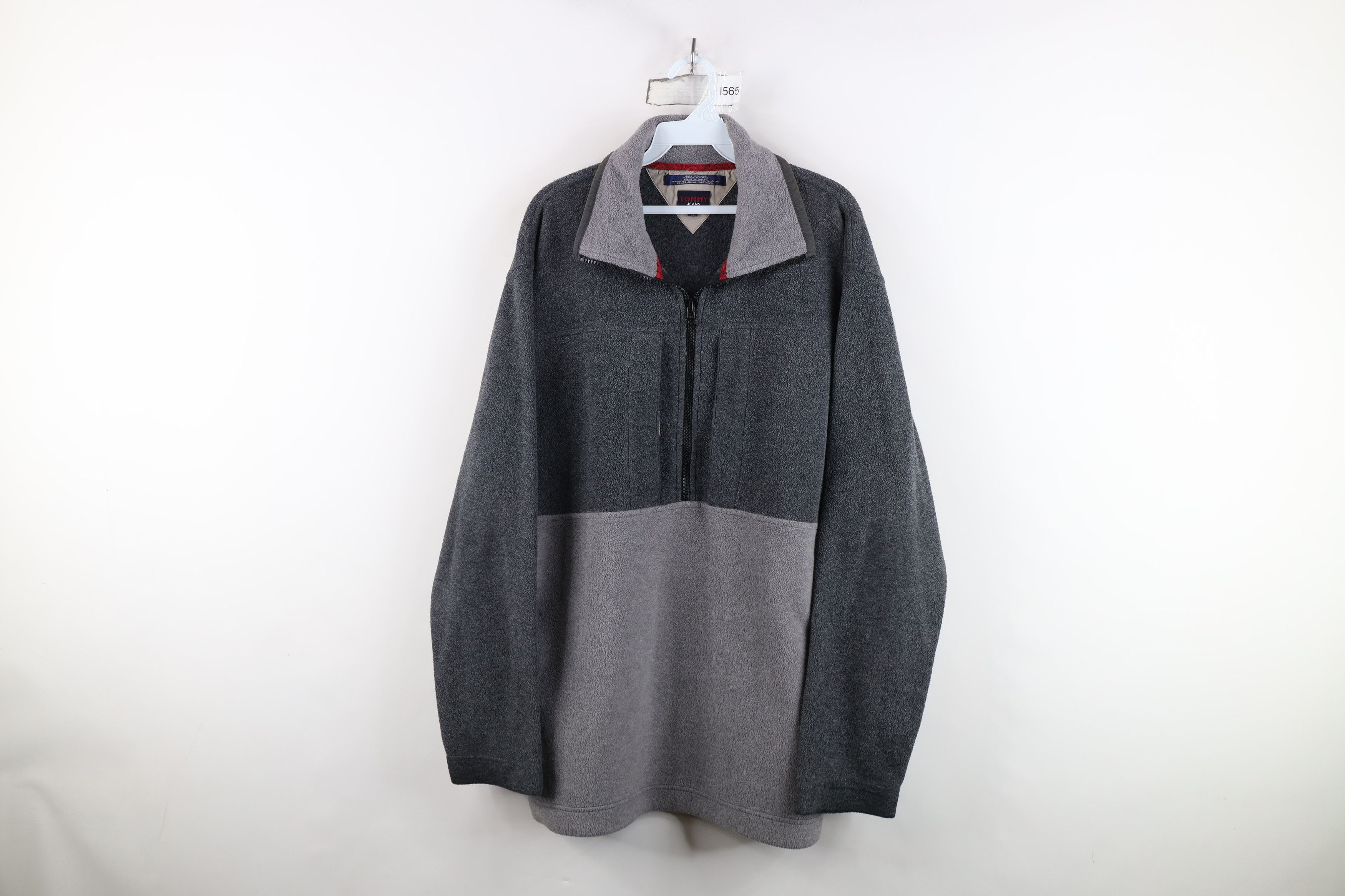 Tommy Hilfiger Vintage 90s Tommy Hilfiger Half Zip Fleece Pullover Jacket Size US L / EU 52-54 / 3 - 1 Thumbnail