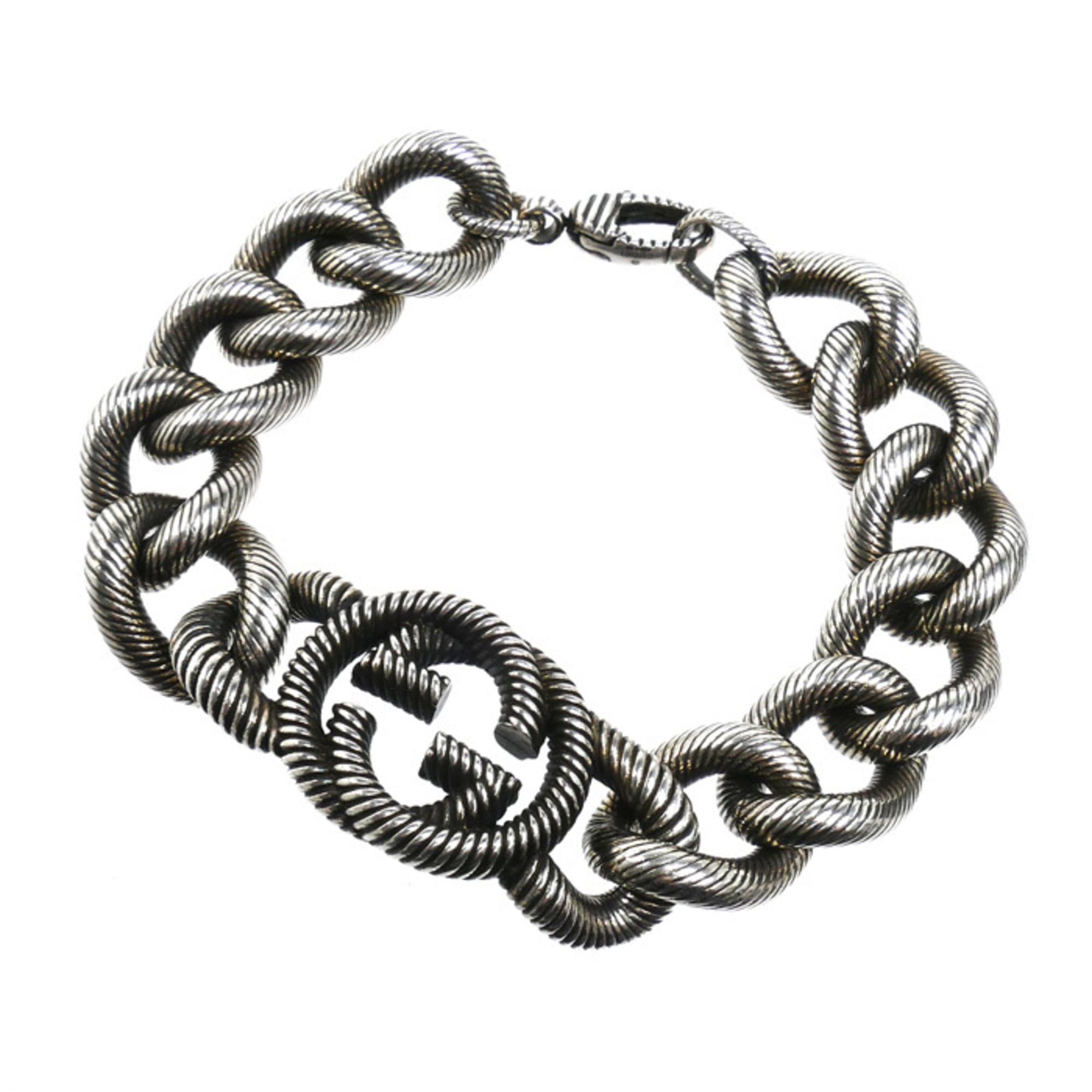 Gucci GUCCI Sterling Silver 925 Interlocking G Arabesque Bracelet, 122g, 21cm, Men's Size ONE SIZE - 1 Thumbnail