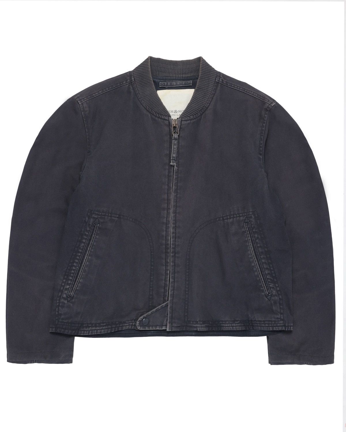 Vintage Ralph Lauren Washed Navy Bomber Jacket Talon Zip Size US M / EU 48-50 / 2 - 1 Thumbnail