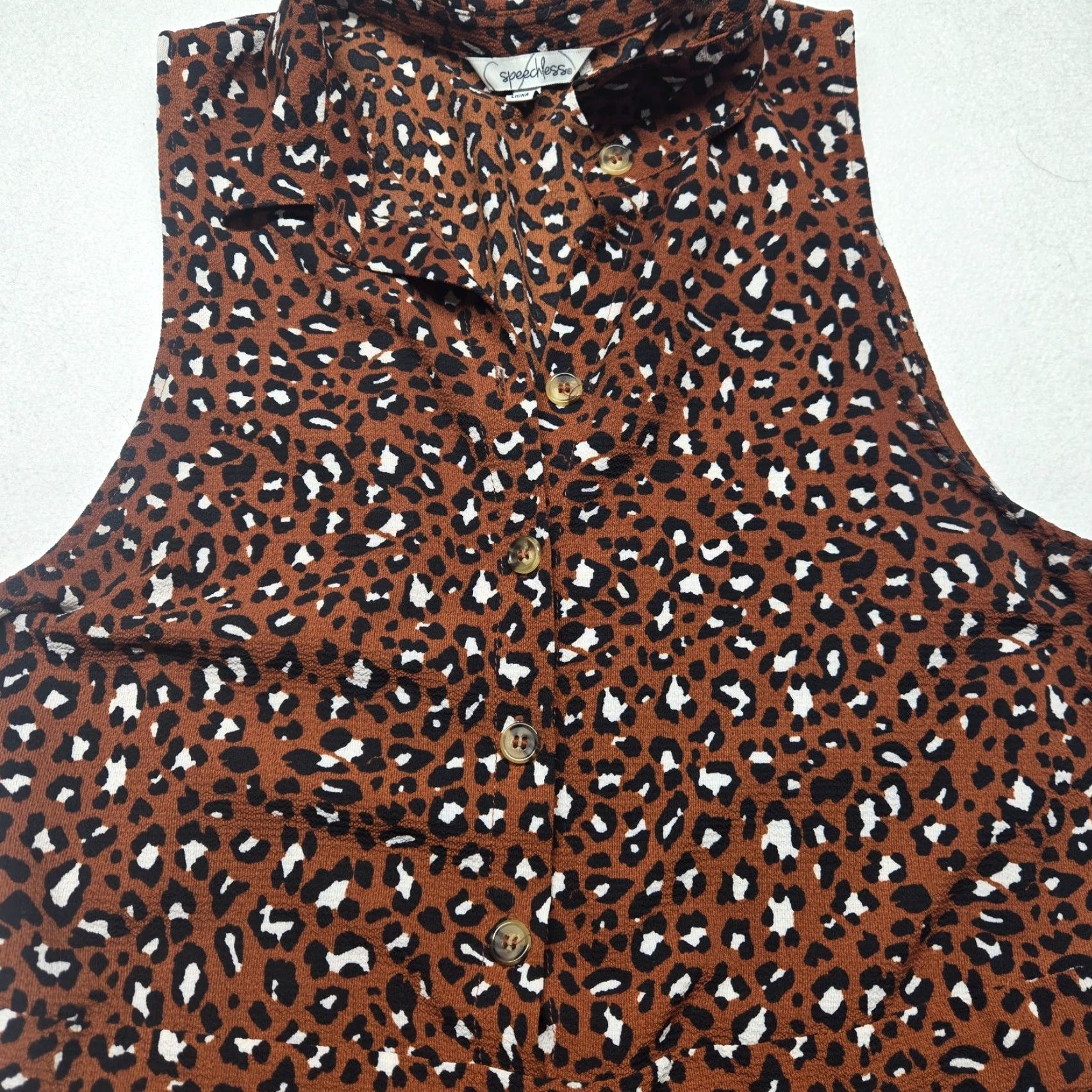 Vintage Speechless Romper Brown Animal Print Top Pants One Piece Adult Women's XL Size XL / US 12-14 / IT 48-50 - 3 Thumbnail
