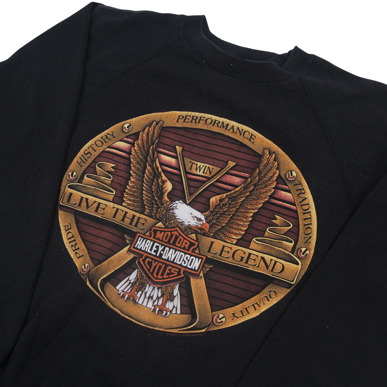 Harley Davidson × Vintage Vintage Harley Davidson Vtwin Eagle Crest Graphic Sweatshirt Size US L / EU 52-54 / 3 - 2 Thumbnail