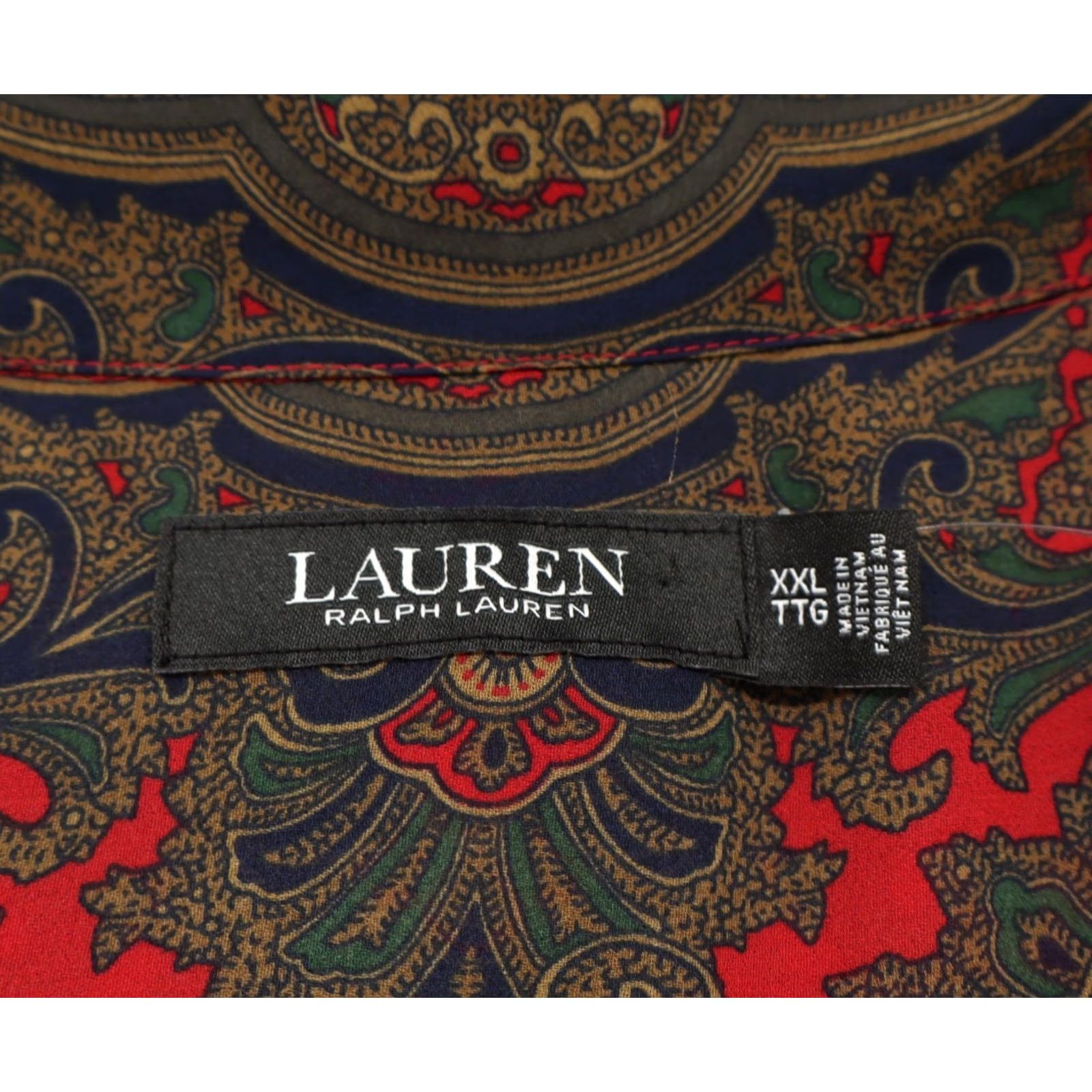 Ralph Lauren Lauren Ralph Lauren Paisley Georgette Tie Neck Shirt Blouse Black Label 2XL NEW Multicolor Polyester Damask Women's Shirt Tie Neck Blouse Size XXL / US 16-18 / IT 52-54 - 3 Thumbnail