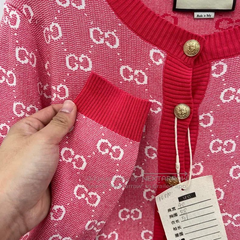 Gucci Gucci Full-print double G gold buckle knitted cardigan coa Size S / US 4 / IT 40 - 7 Thumbnail