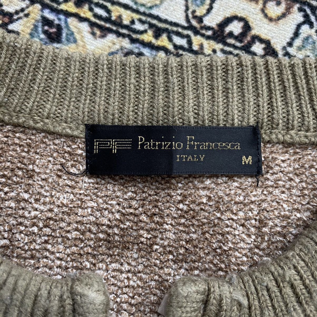 Other PATRIZIO FRANCESCA ITALY Overprint Design Wool Brown Sweater Size US M / EU 48-50 / 2 - 4 Thumbnail