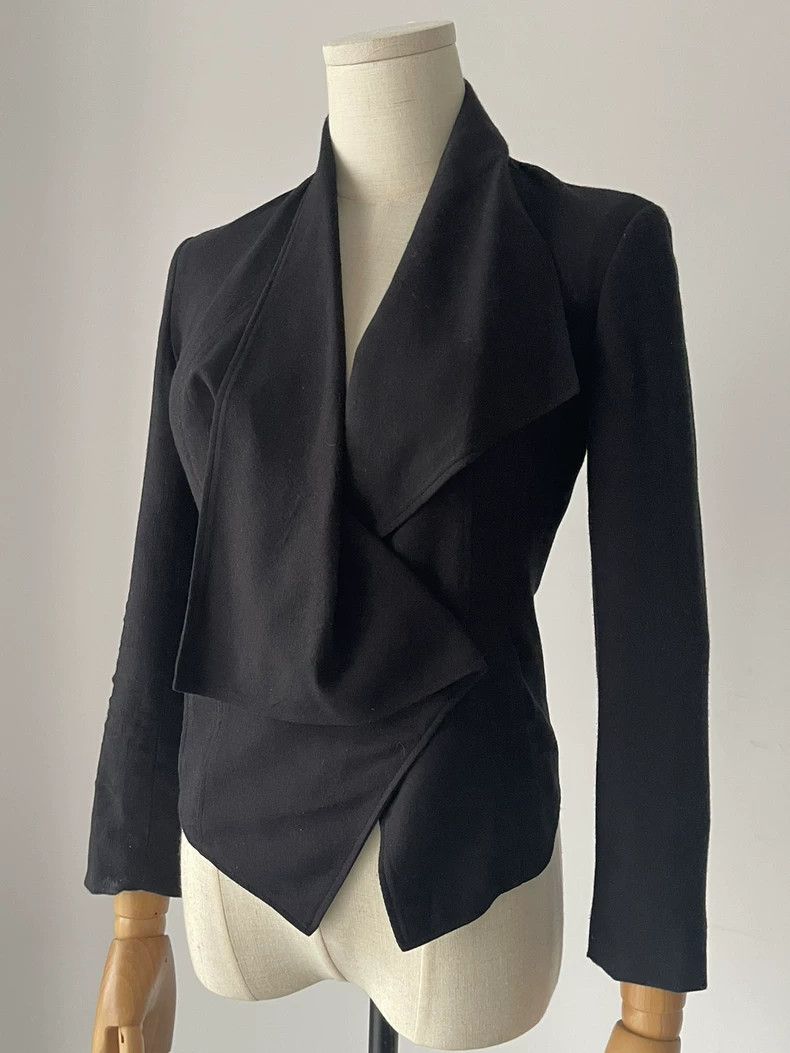 Helmut Lang Helmut Lang Asymmetric Collar Silk Blazer - dmc Size US M / EU 48-50 / 2 - 1 Thumbnail