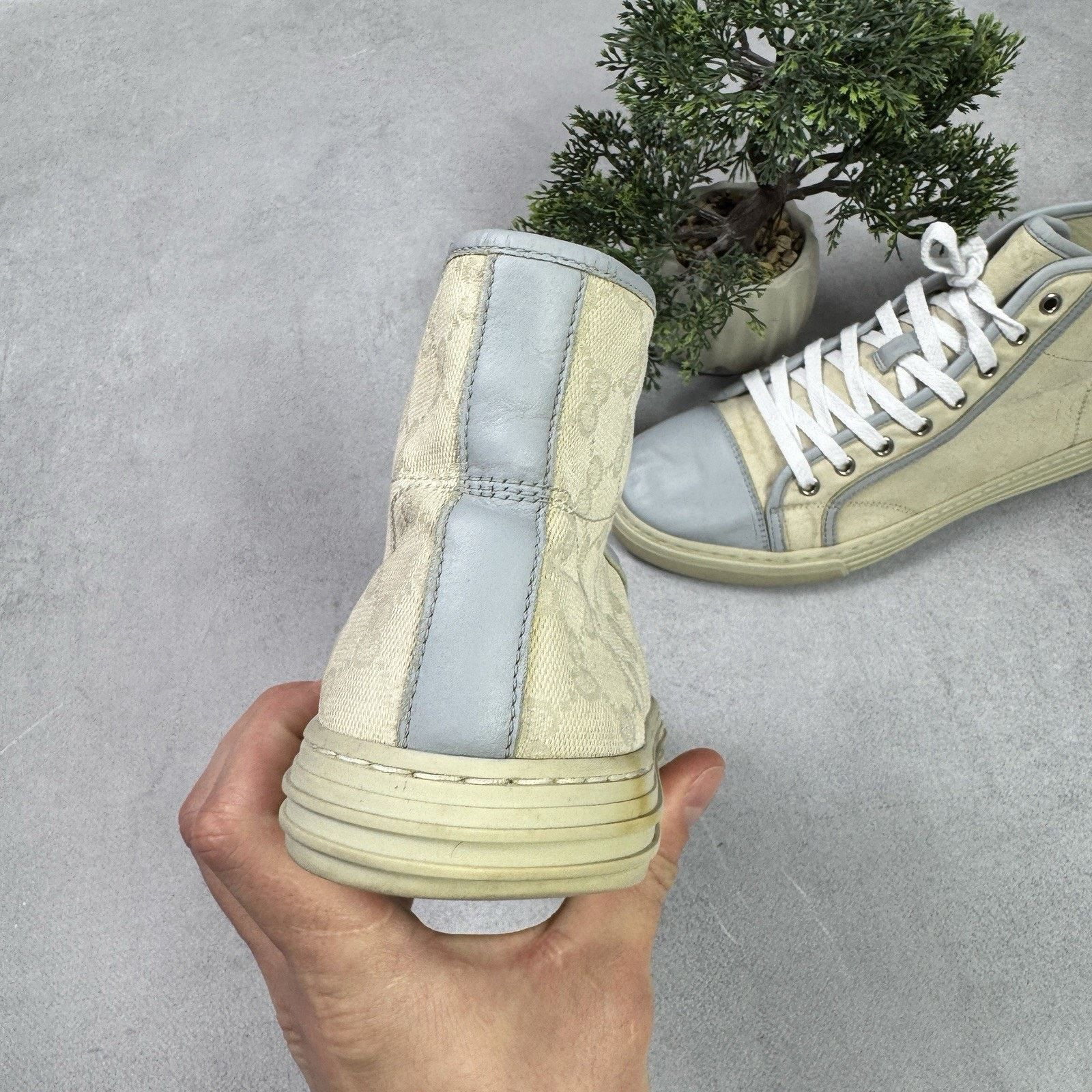 Gucci Gucci GG Monogram High Sneaker Size US 7 Grey Size US 7 / EU 40 - 10 Thumbnail