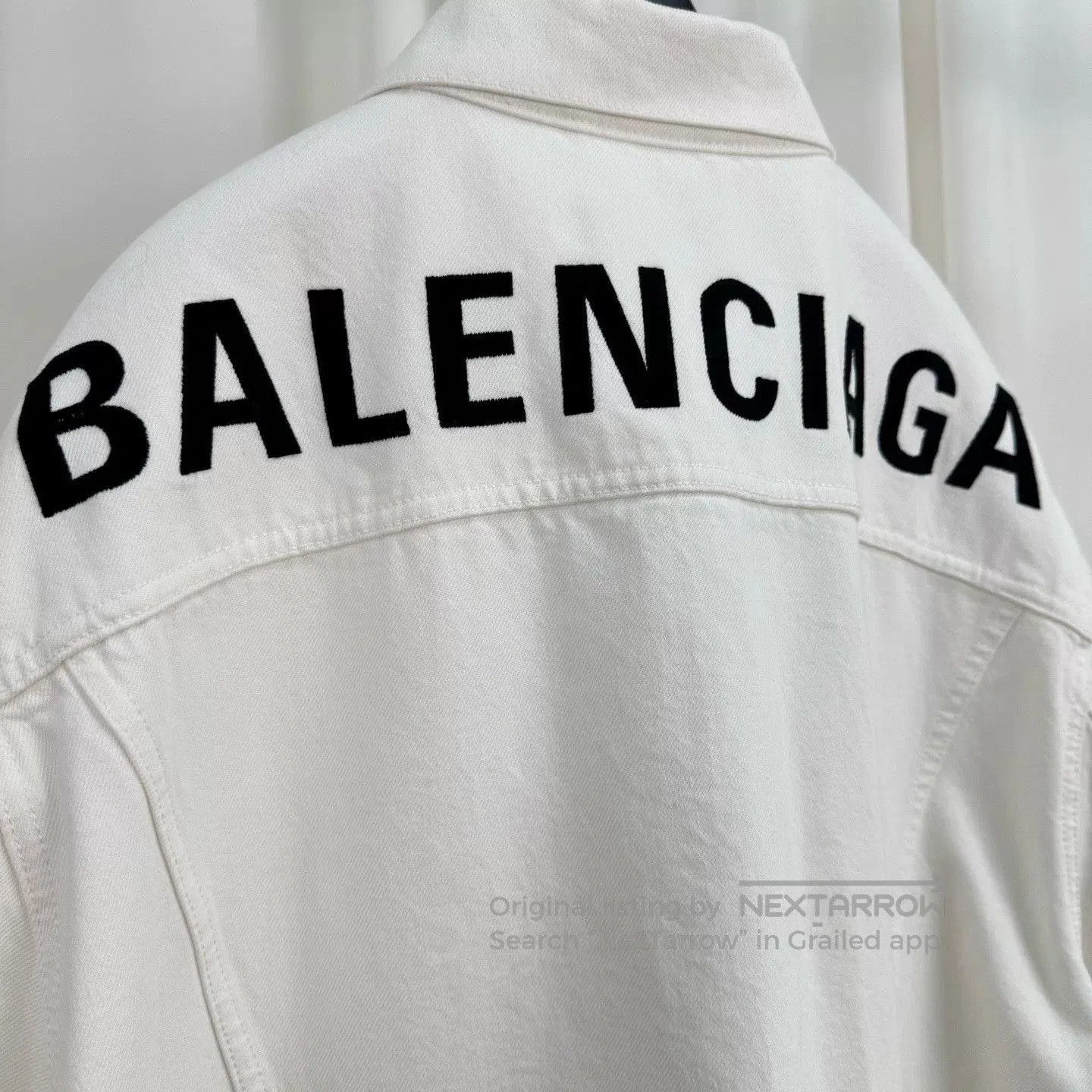 Balenciaga Balenciaga White Denim Jacket with Embroidery. Size US M / EU 48-50 / 2 - 5 Thumbnail