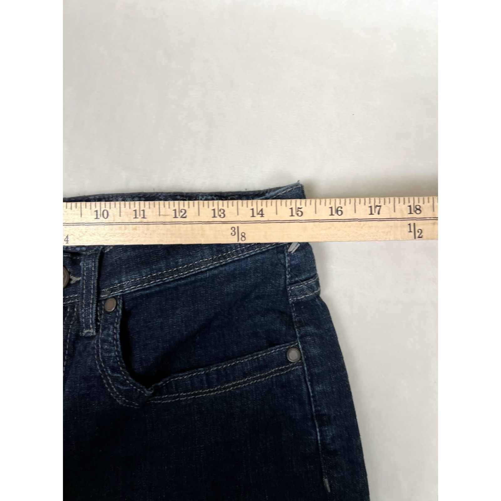 Lee Lee Jeans Womens 10 Petite Blue Dark Wash Straight Leg Comfort Stretch Denim Jeans Size 32" / US 10 / IT 46 - 5 Thumbnail