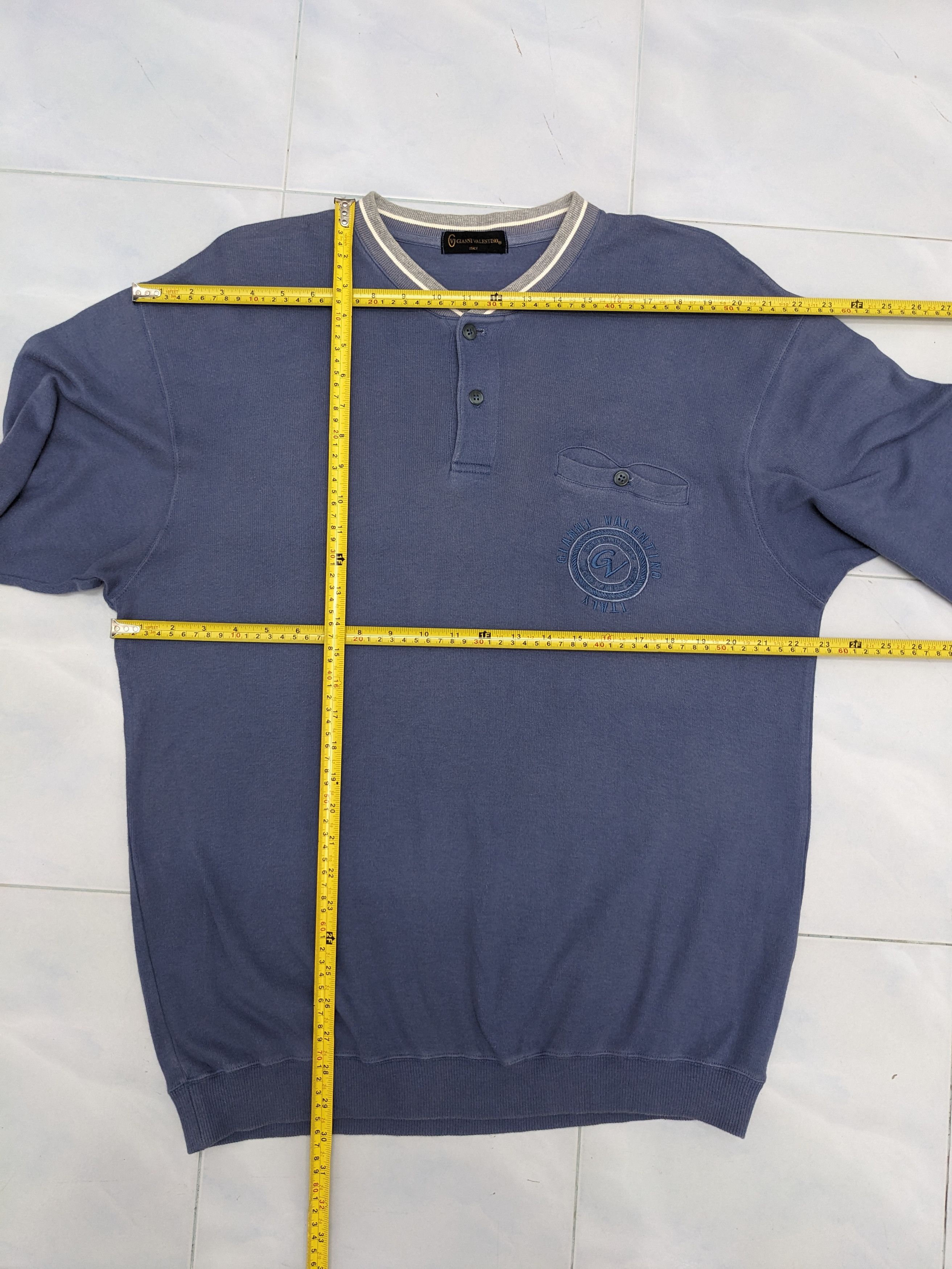 Gianni Valentino Vintage Gianni Valentino Henley Pullover Pocket Sweatshirt Size US L / EU 52-54 / 3 - 7 Thumbnail