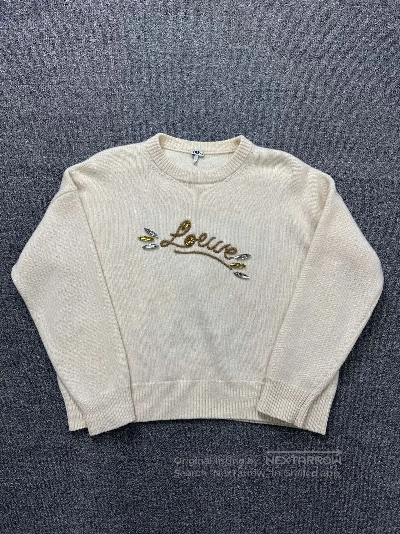 Loewe Crystal Logo Knit Sweater.