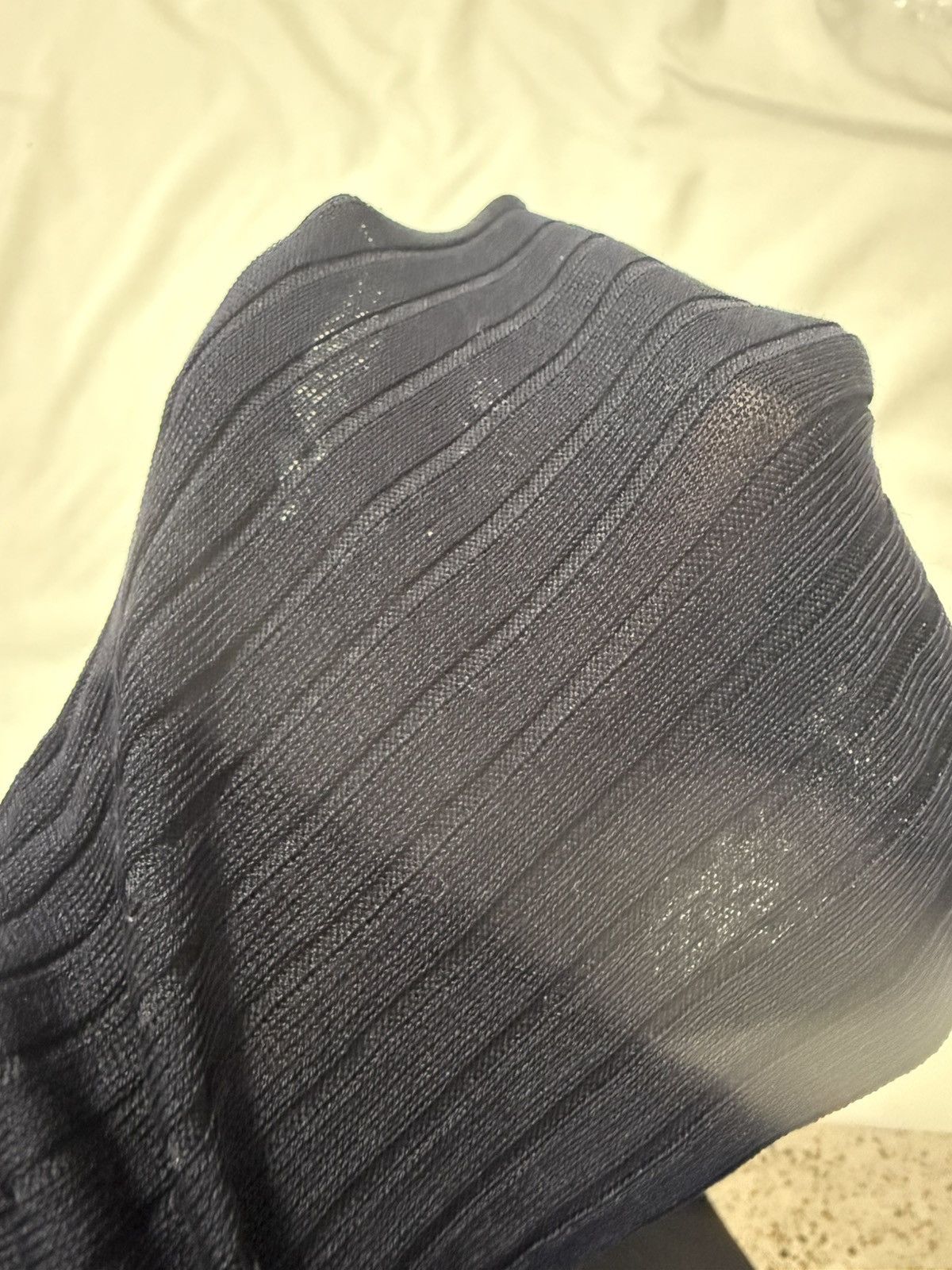 Prada Prada Midnight Navy Ribbed Knitted Pantyhose In size I(S) Size ONE SIZE - 7 Thumbnail