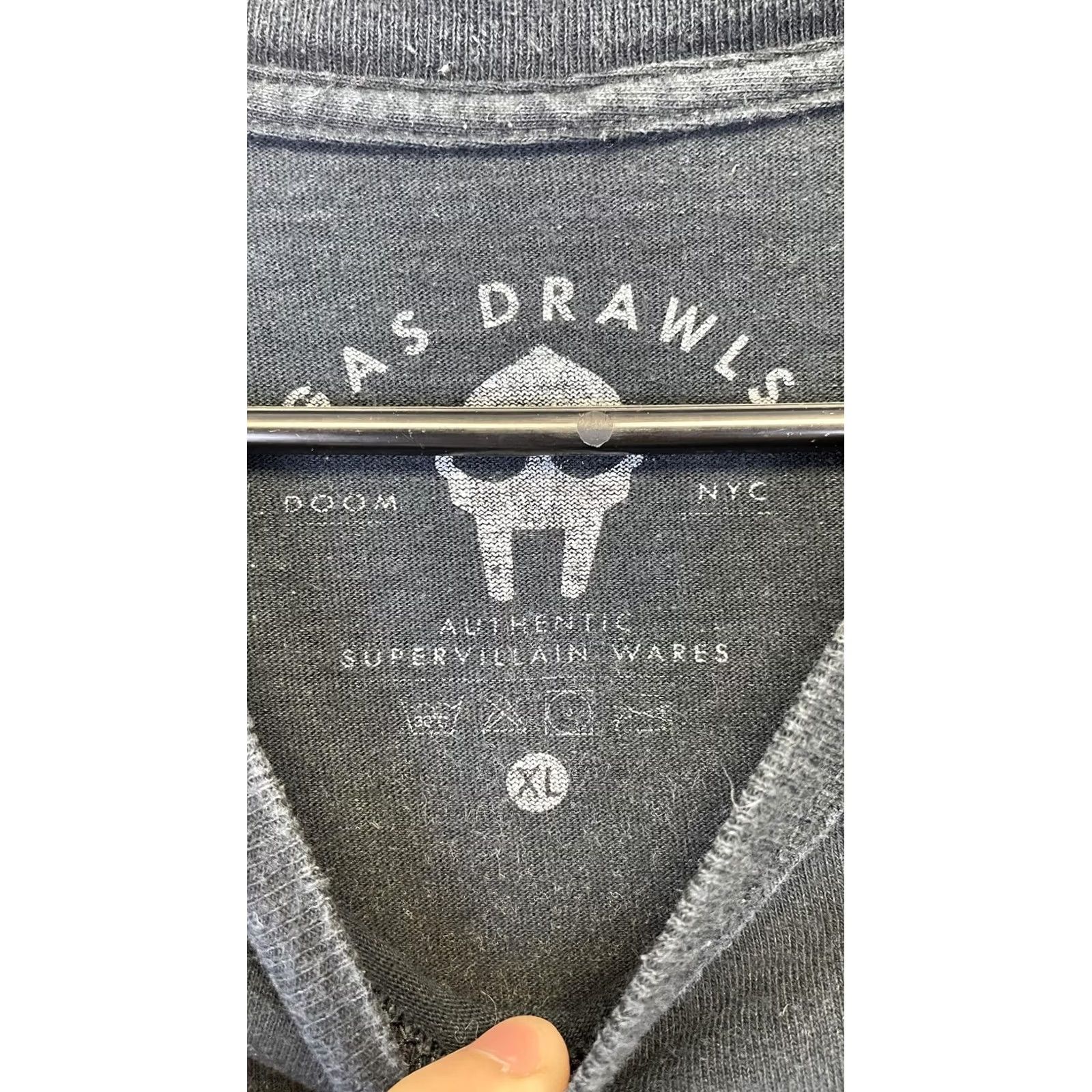 GAS VINTAGE Gas Drawls MF DOOM Shirt Mens XL Black Graphic Print Crew Neck Short Sleeve Hip Hop Streetwear Size US XL / EU 56 / 4 - 4 Thumbnail