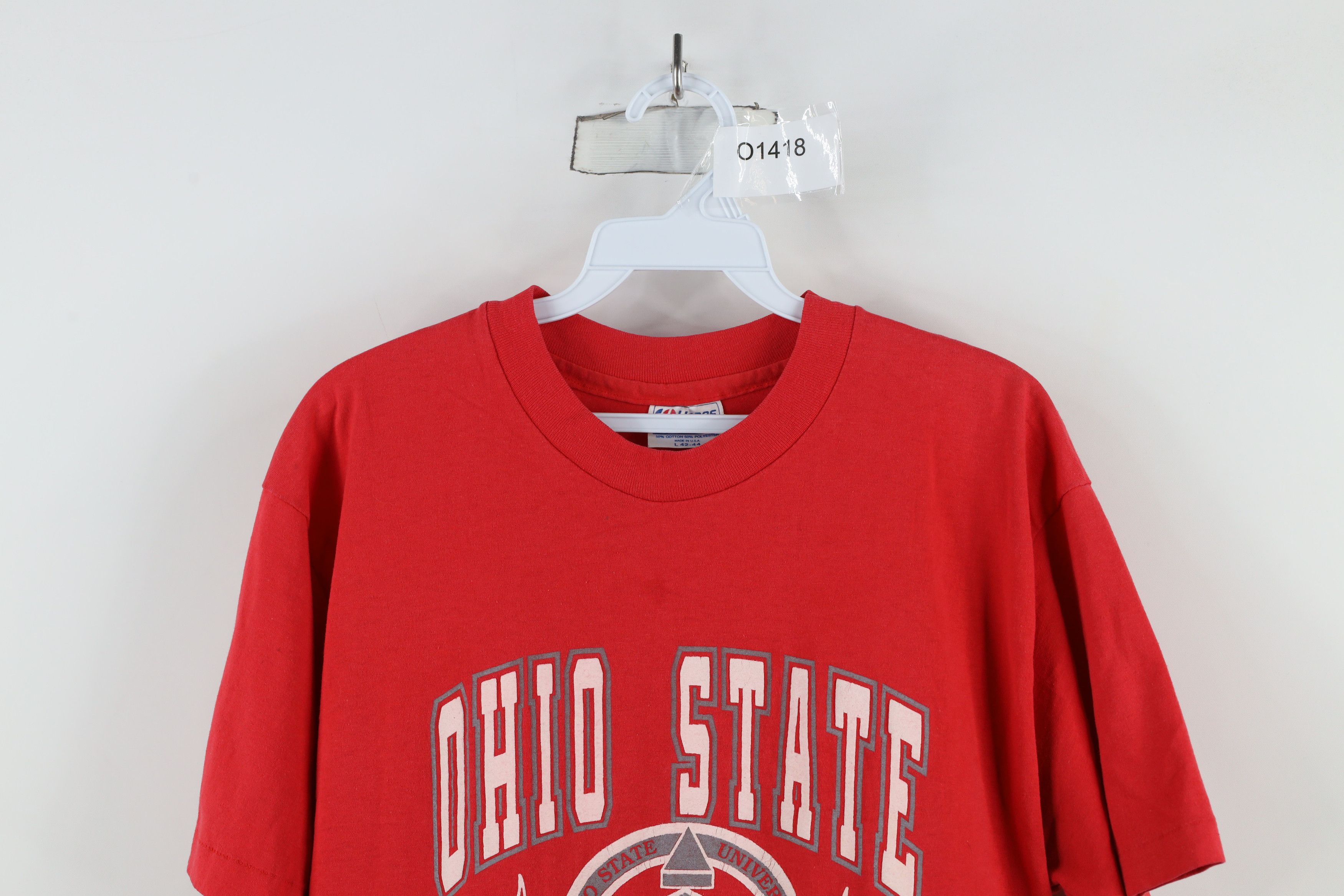 Hanes × Vintage Vintage 80s 90s Spell Out Ohio State University T-Shirt USA Size US L / EU 52-54 / 3 - 2 Thumbnail