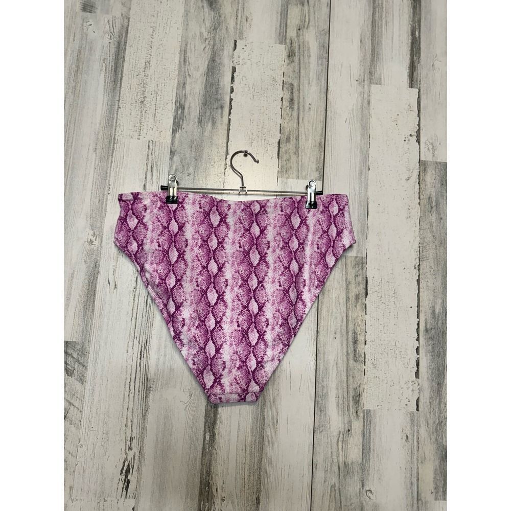Forever 21 Forever 21 2XL High Rise Pink Snake Print Bikini Bottoms Size ONE SIZE - 4 Thumbnail
