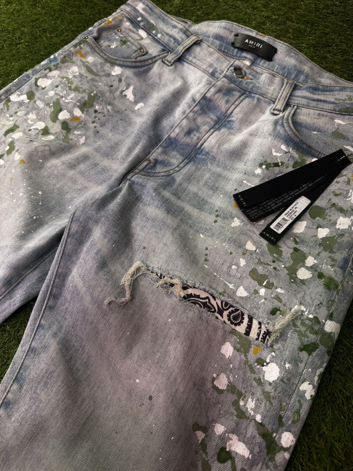 Amiri Amiri Paisley Paint Splatter Denim Size US 34 / EU 50 - 2 Thumbnail