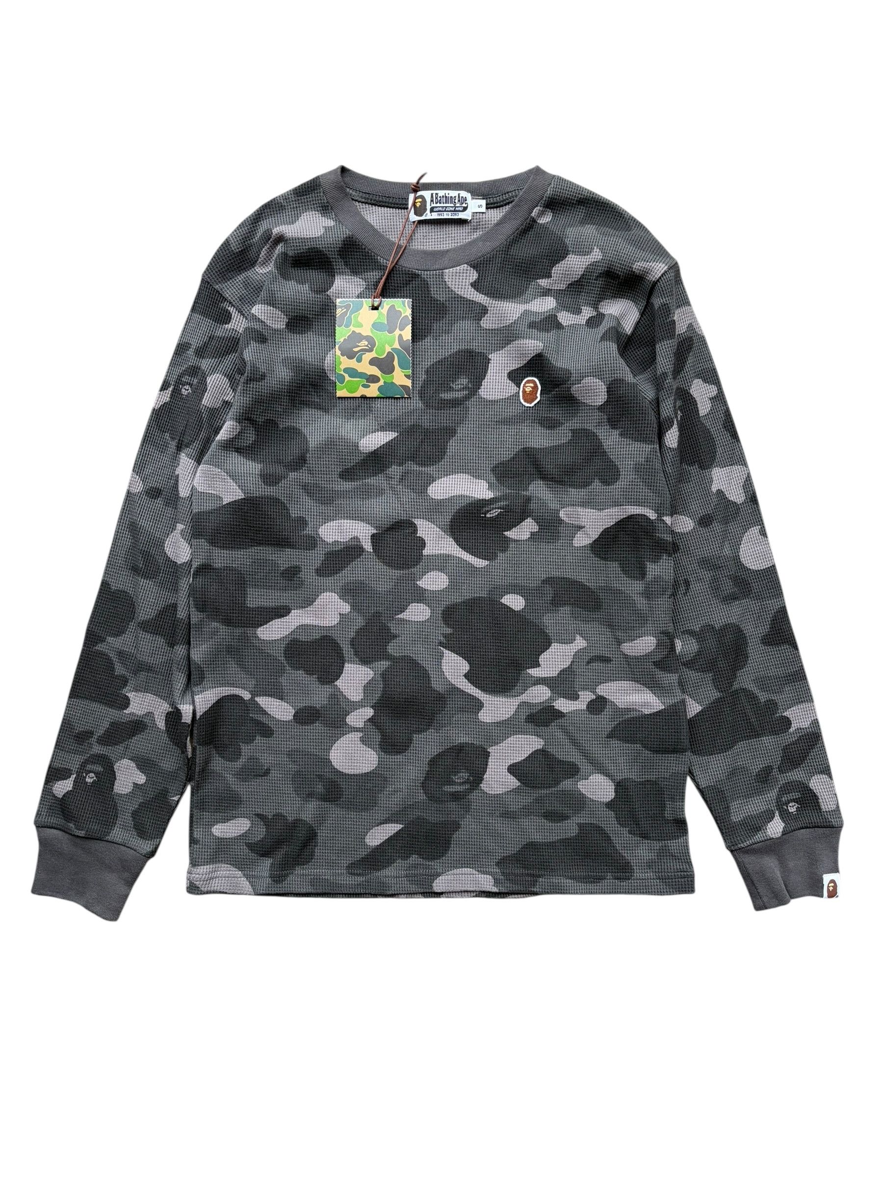 Bape Bape Grey Camo Mini Ape Head Thermal Longsleeve T-Shirt Size US S / EU 44-46 / 1 - 1 Thumbnail