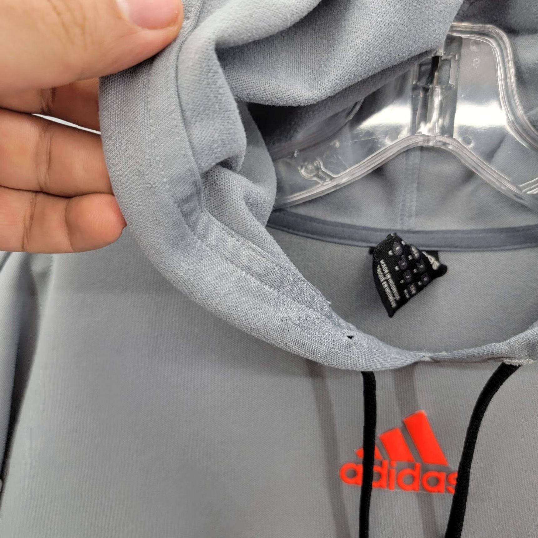 Adidas Adidas Hoodie Men Medium Orange Logo Grey Pullover Workout Preppy Gym Size US M / EU 48-50 / 2 - 5 Thumbnail