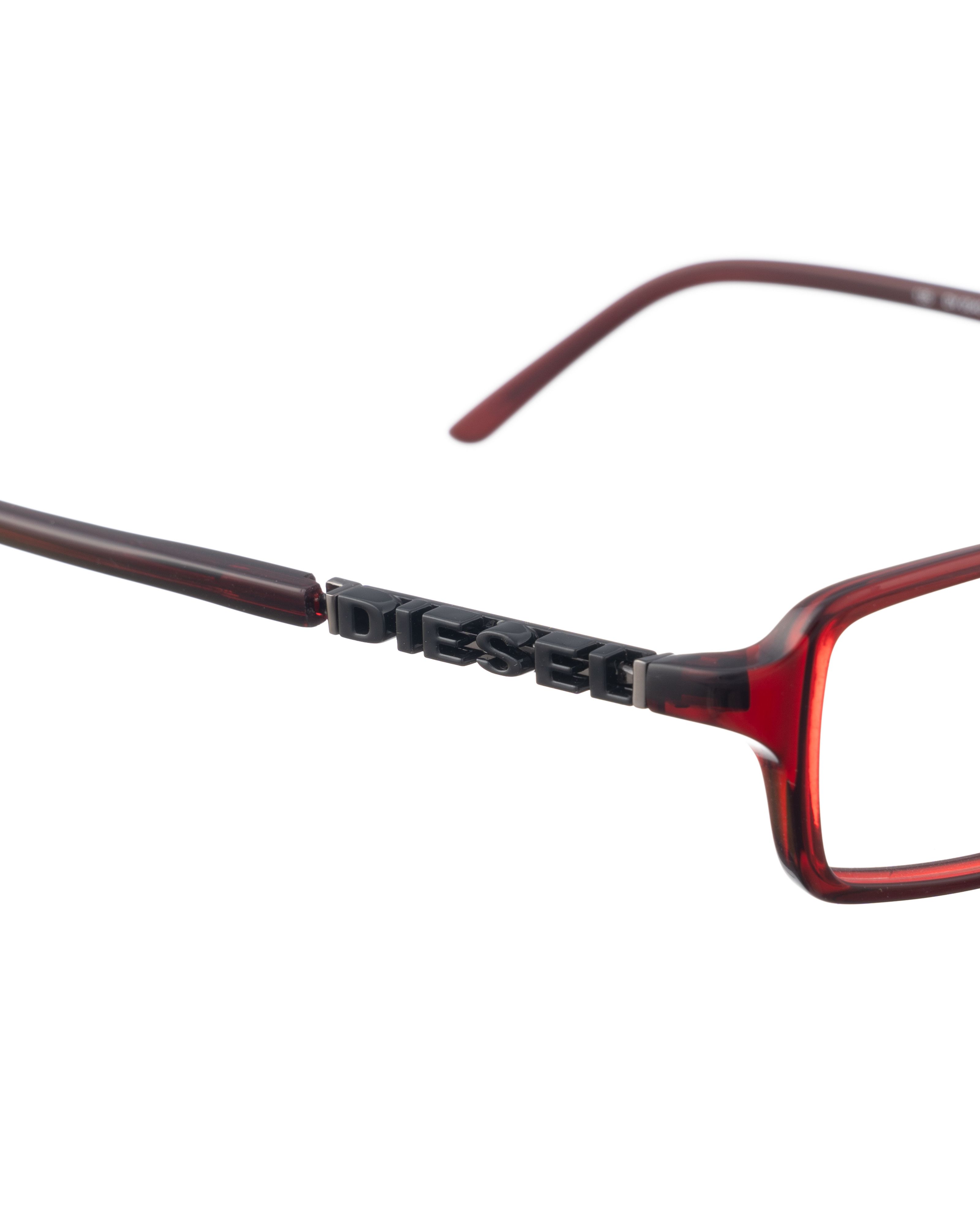 Diesel Diesel 90s Black Burgundy Plastic Glasses with Logo Size ONE SIZE - 3 Thumbnail