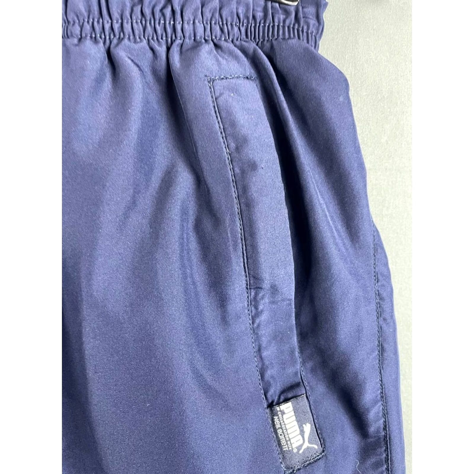 Puma PUMA Mens Italy Training Shorts Blue Polyester Elastic Waist Slash Pocket L Redesign Not Soft? Size US 33 - 5 Thumbnail