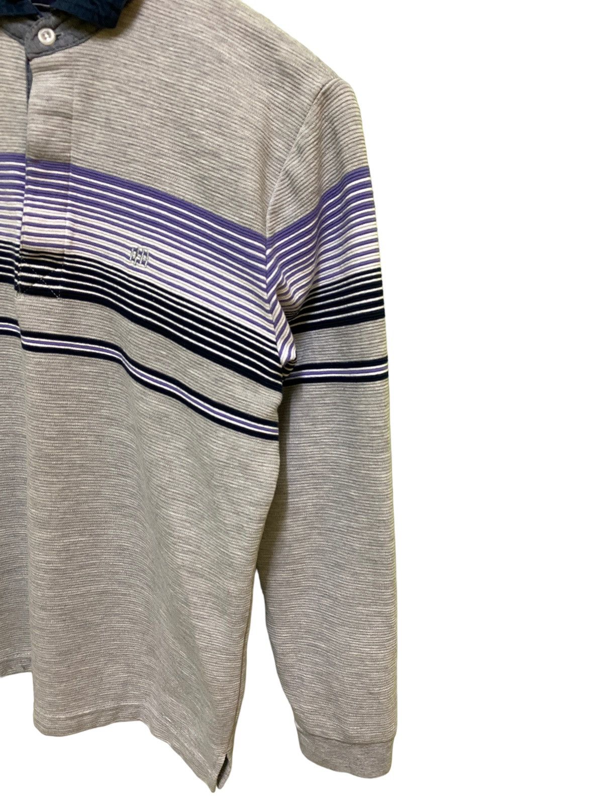 Kansai Yamamoto Kansai Yamamoto Homme Purple And Black Striped Long Sleeve Size US S / EU 44-46 / 1 - 4 Thumbnail