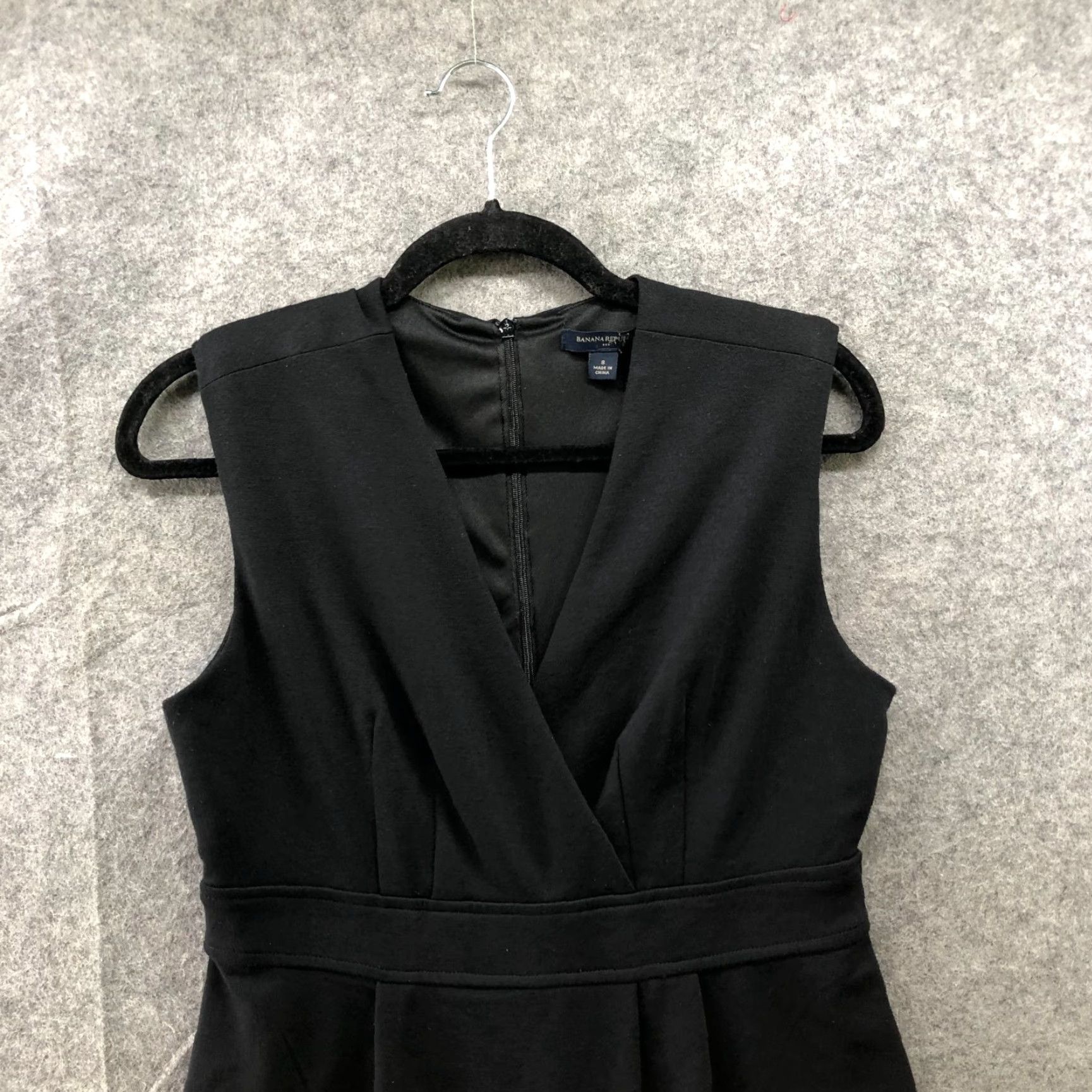 Banana Republic Banana Republic Dress Sleeveless Sheath Black Ponte Knit V-Neck Surplice Size 8 Womens Size M / US 6-8 / IT 42-44 - 3 Thumbnail