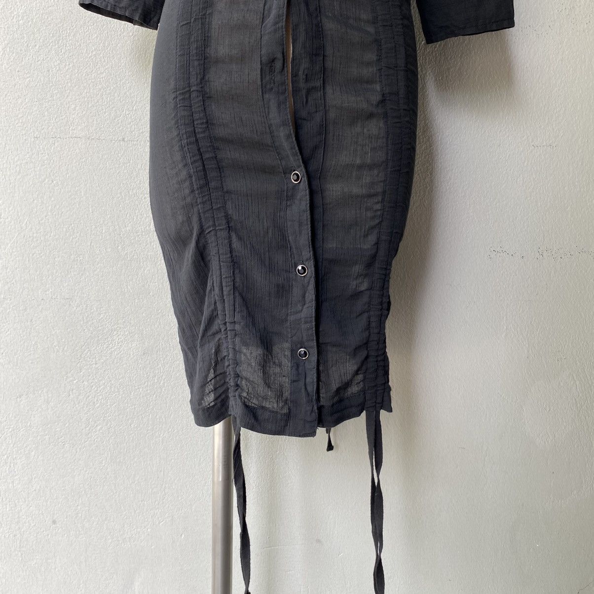 Designer × Japanese Brand GHOST of HARLEM Black Drawstring Bodycon Dress Size S / US 4 / IT 40 - 21 Thumbnail