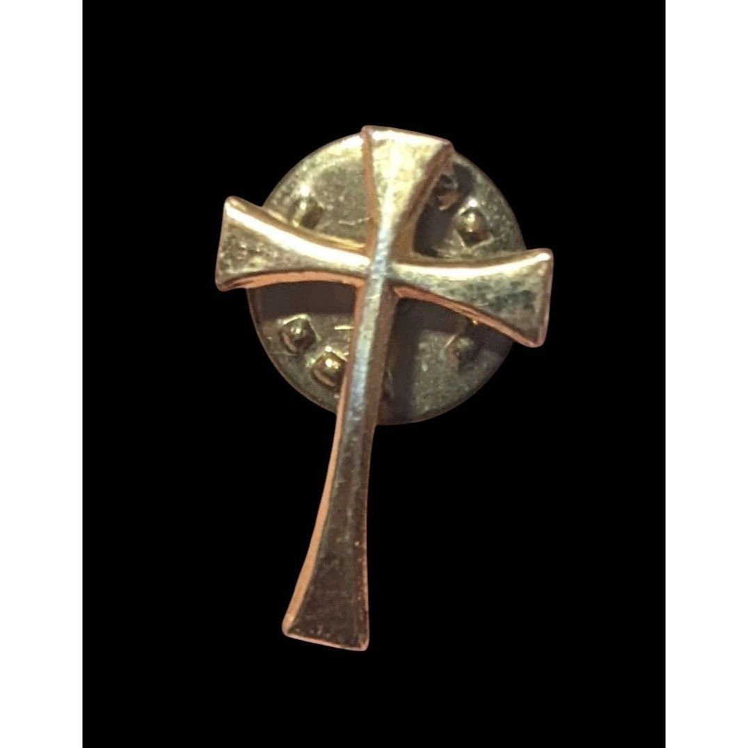 Other Minimalist Religious Gold Tone Cross Lapel Pin Size ONE SIZE - 1 Thumbnail