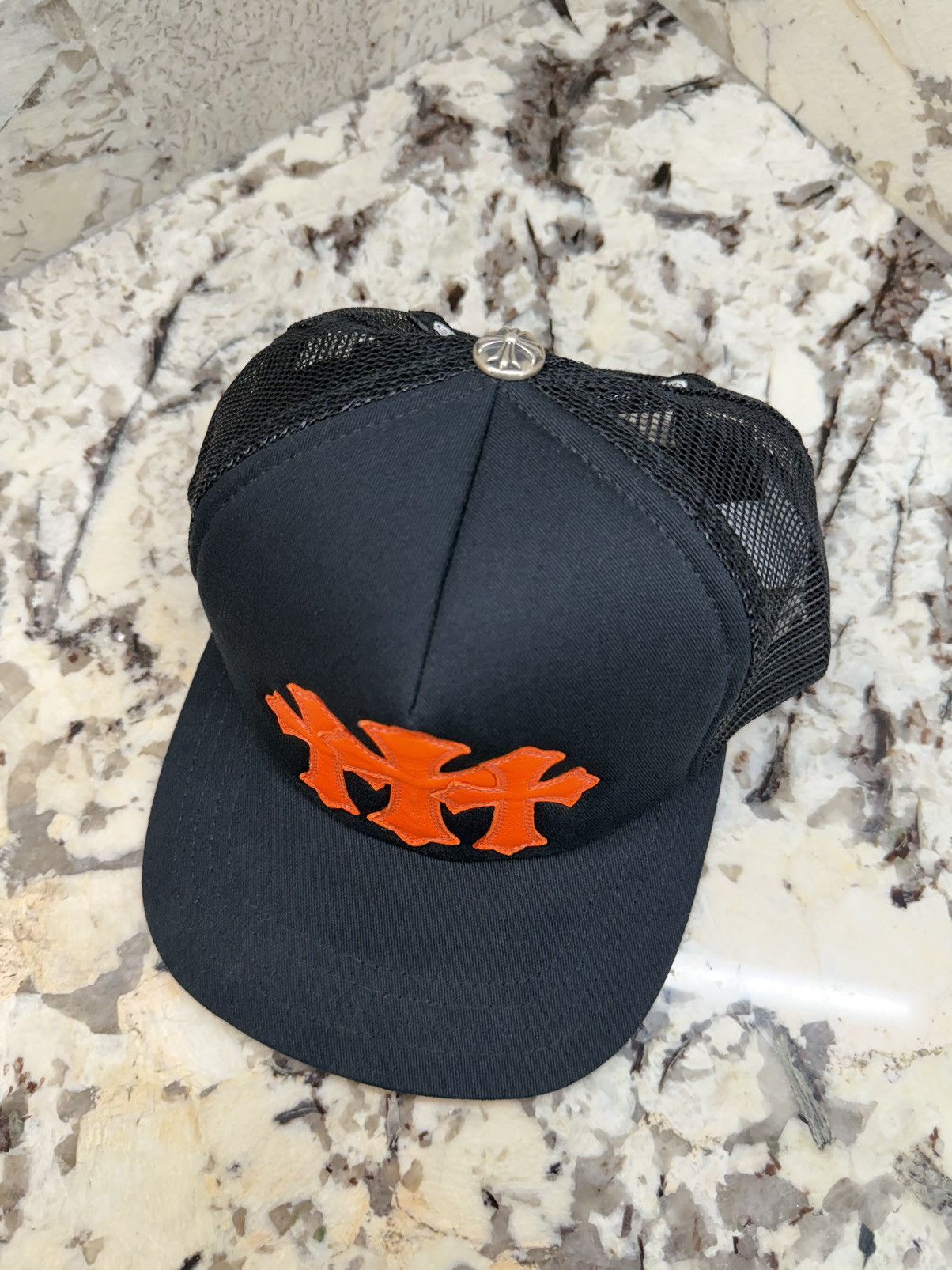 Chrome Hearts Chrome Hearts St Barths Orange Cemetery Cross Patch Trucker Size ONE SIZE - 4 Thumbnail