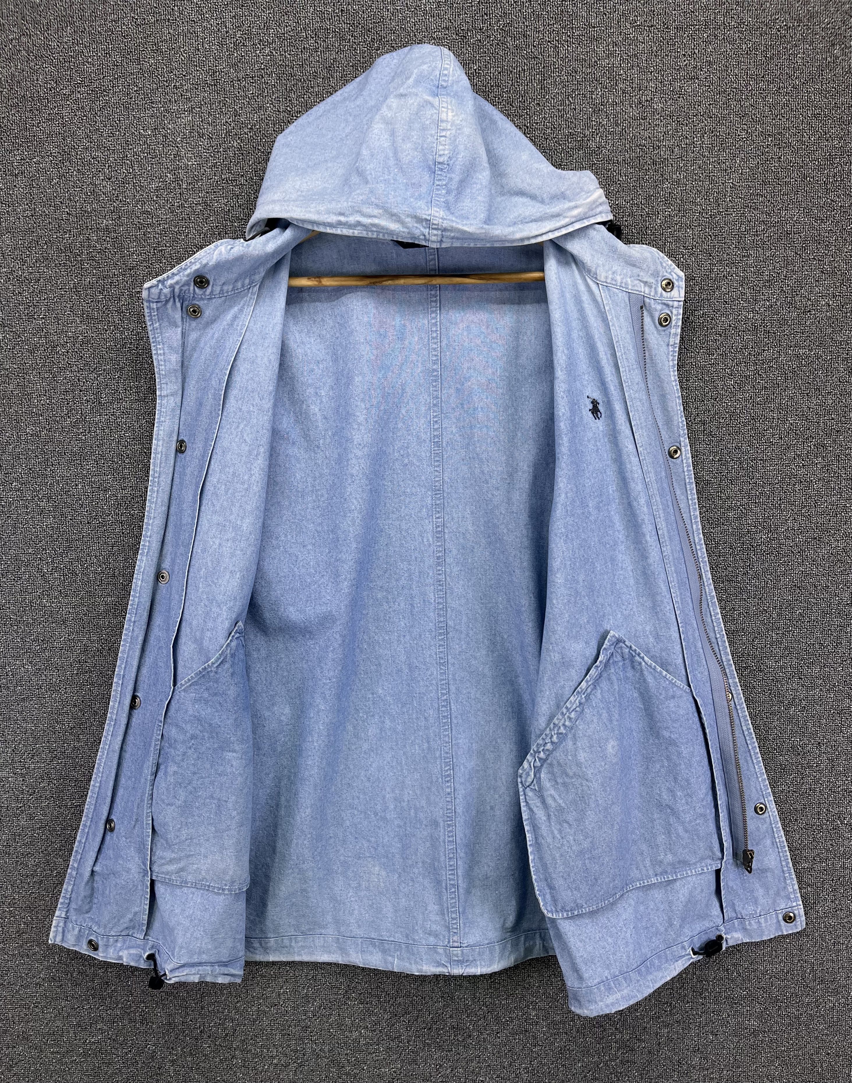 Polo Ralph Lauren Vintage Polo Ralph Lauren Hoodie Rare Denim Jacket Size US L / EU 52-54 / 3 - 9 Thumbnail