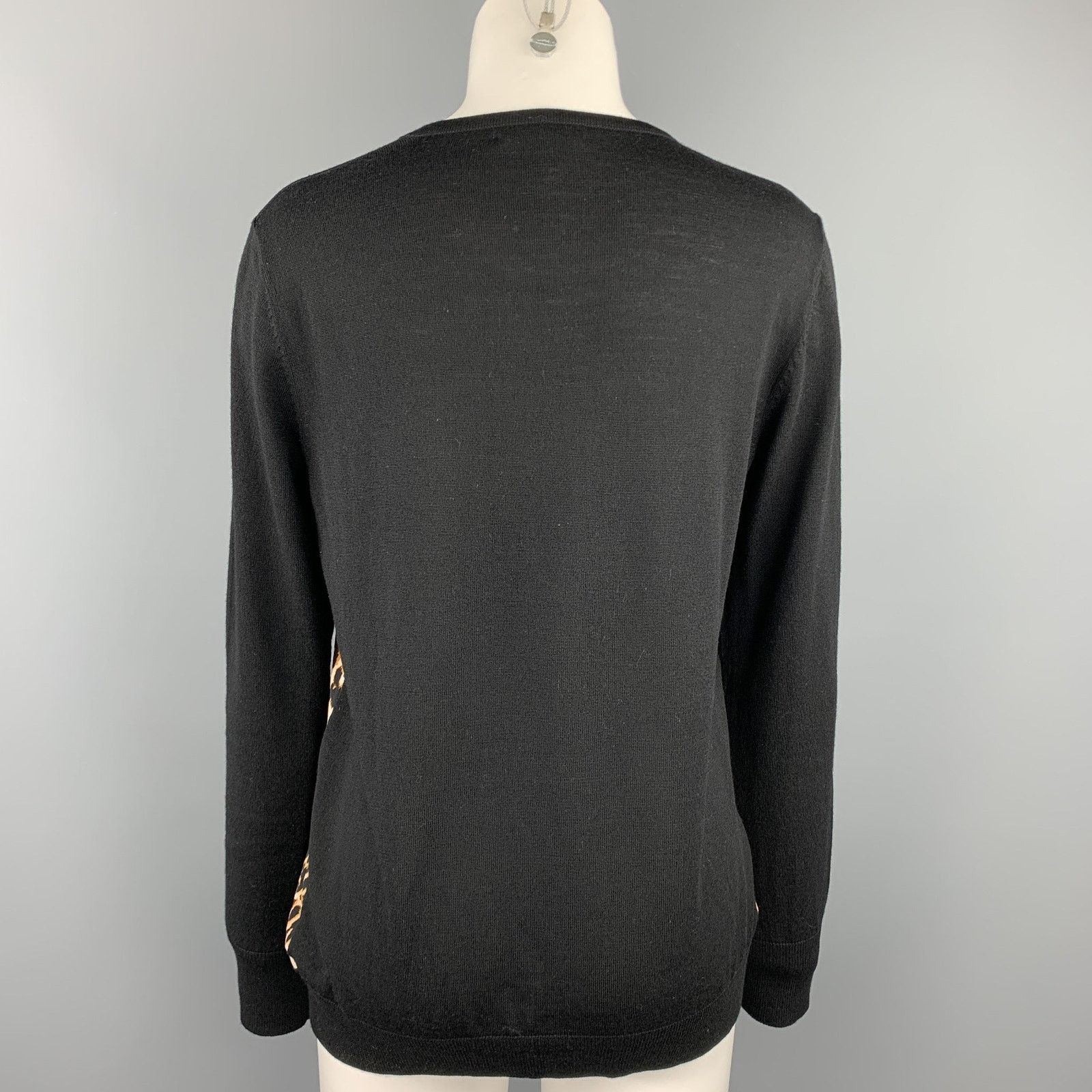 Equipment EQUIPMENT Size M Black & Tan Leopard Wool / Silk Pullover Size M / US 6-8 / IT 42-44 - 4 Thumbnail