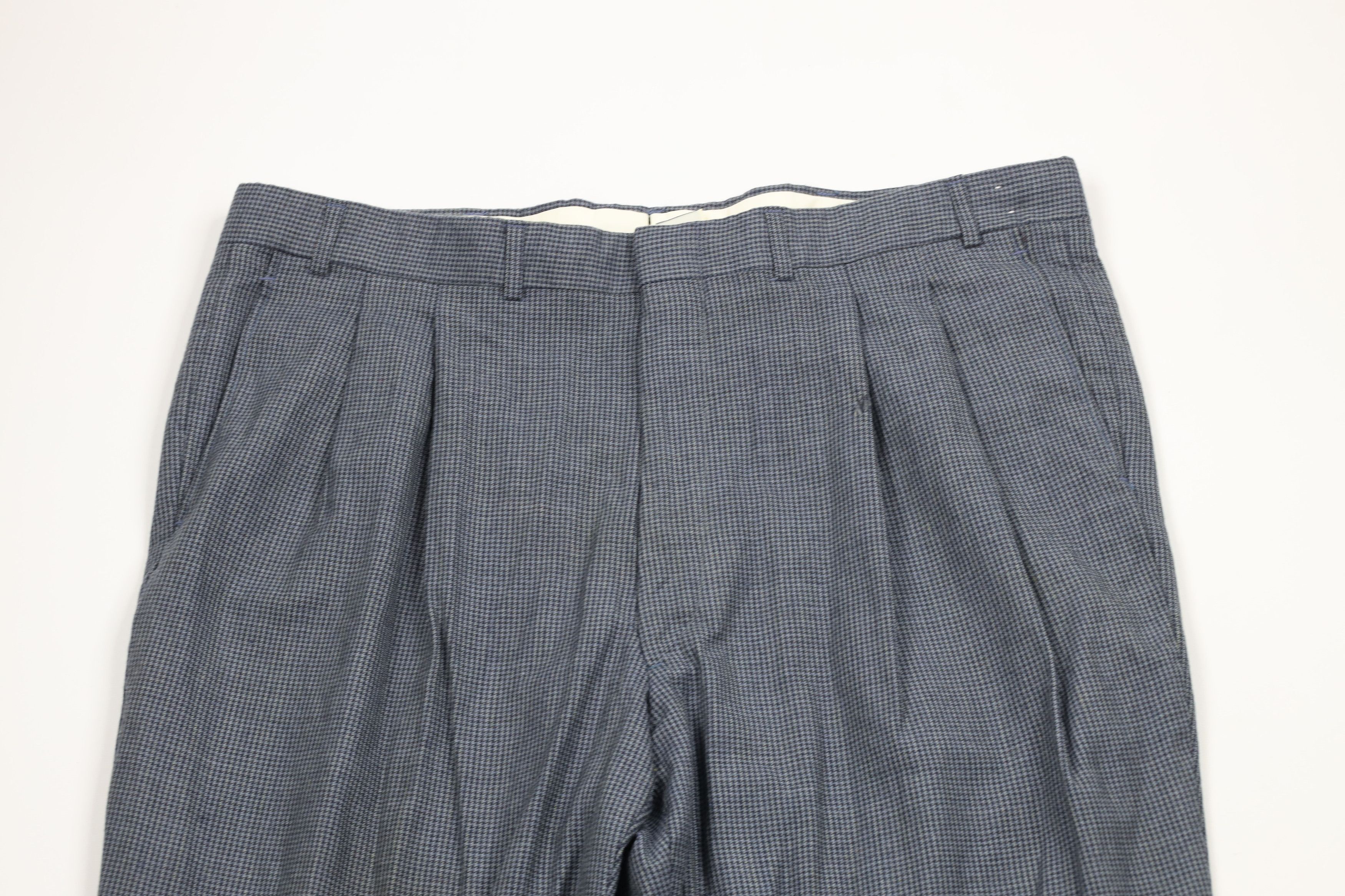 Vintage Vintage 70s Streetwear Houndstooth Wool Wide Leg Pants USA Size US 38 / EU 54 - 2 Thumbnail