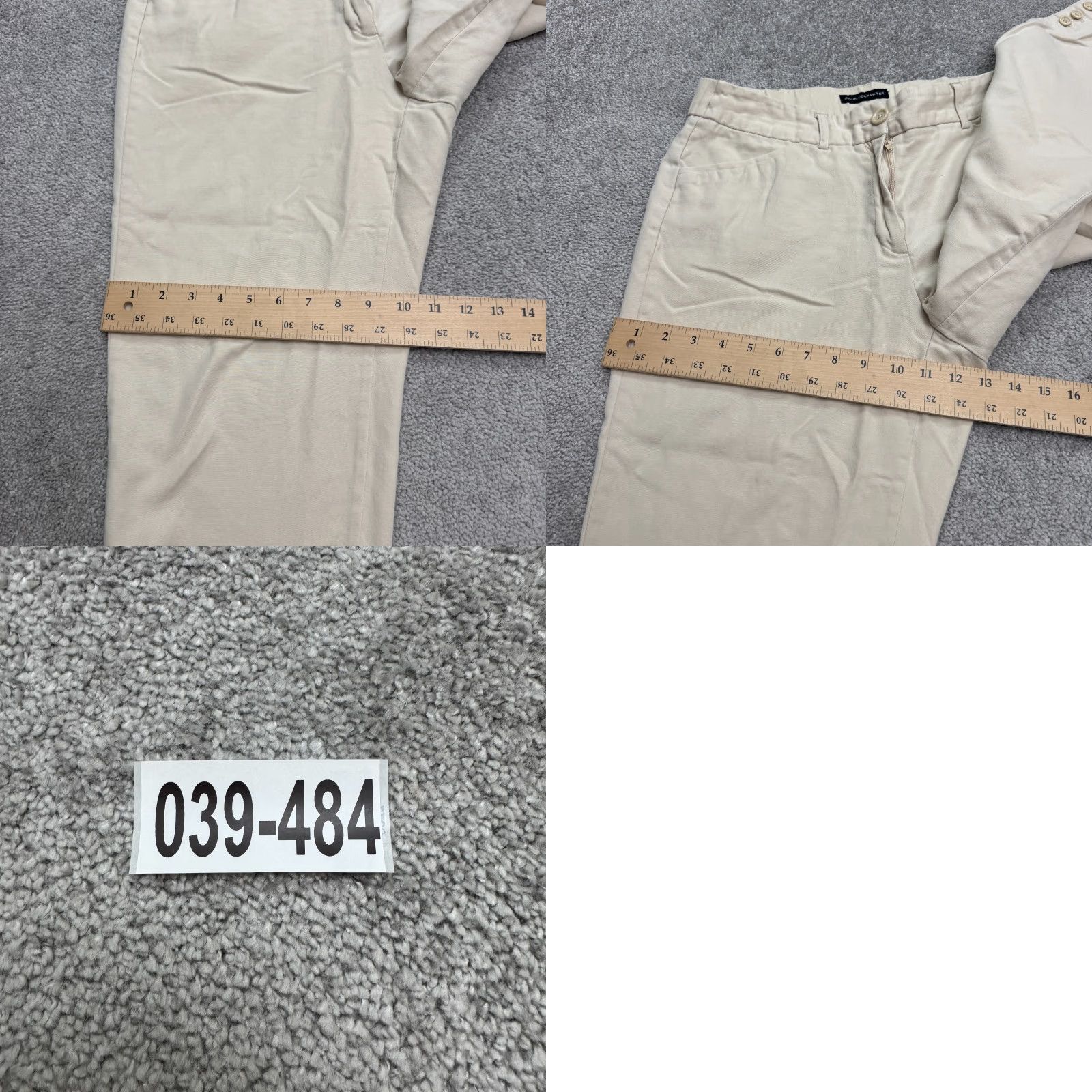 Vintage Counterparts Beige Capri Pants Womens 12 Straight Leg High Rise Cotton Size 34" / US 12 / IT 48 - 9 Thumbnail