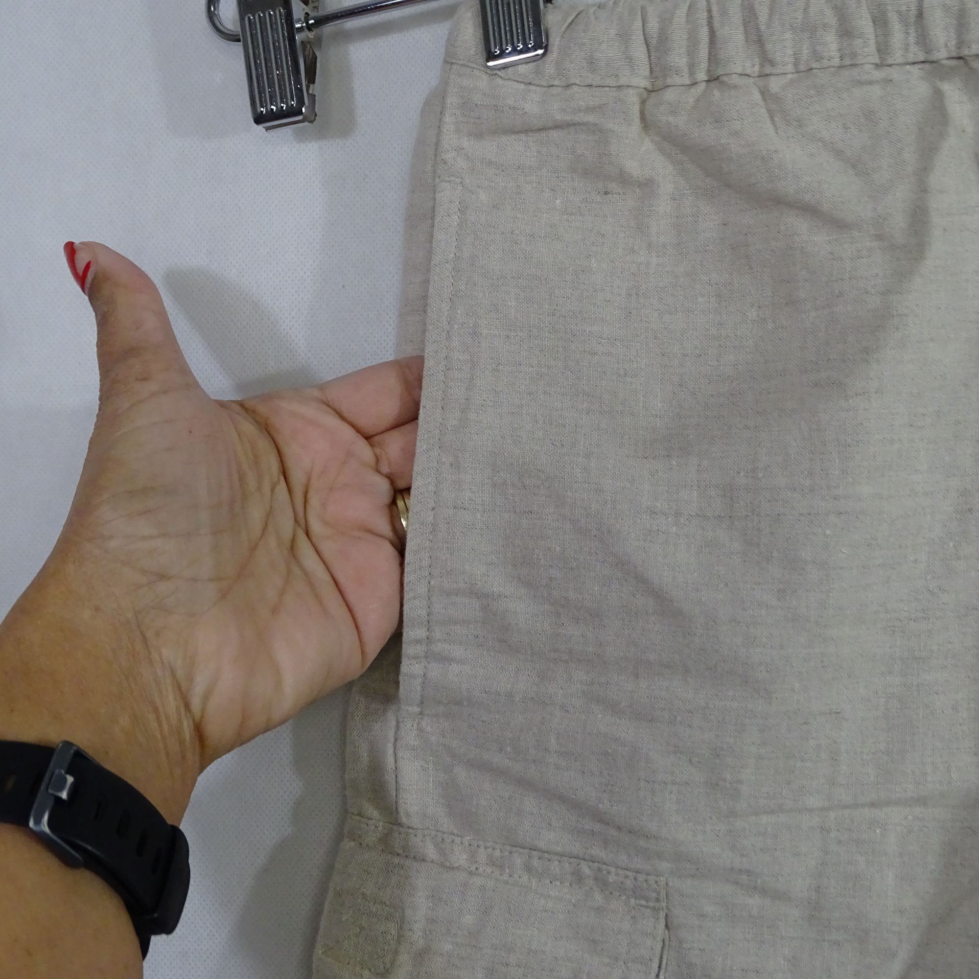 G.H. Bass & Co. G.H. Bass Linen Blend Cargo Shorts Women Size S Tan Pull-on Size 27" / US 4 / IT 40 - 2 Thumbnail