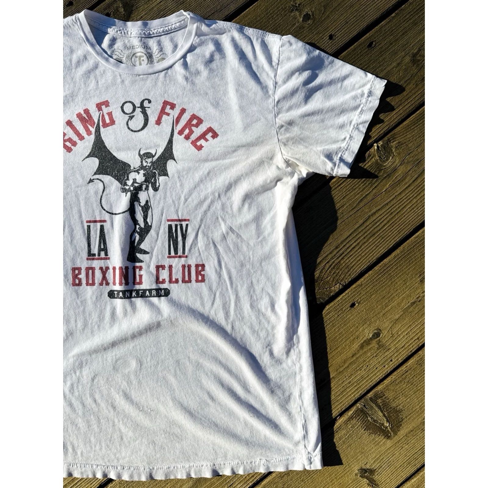 Vintage Tankfarm Ring of Fire Boxing Club Devil Fight T Shirt Mens M USA Made Size US M / EU 48-50 / 2 - 3 Thumbnail