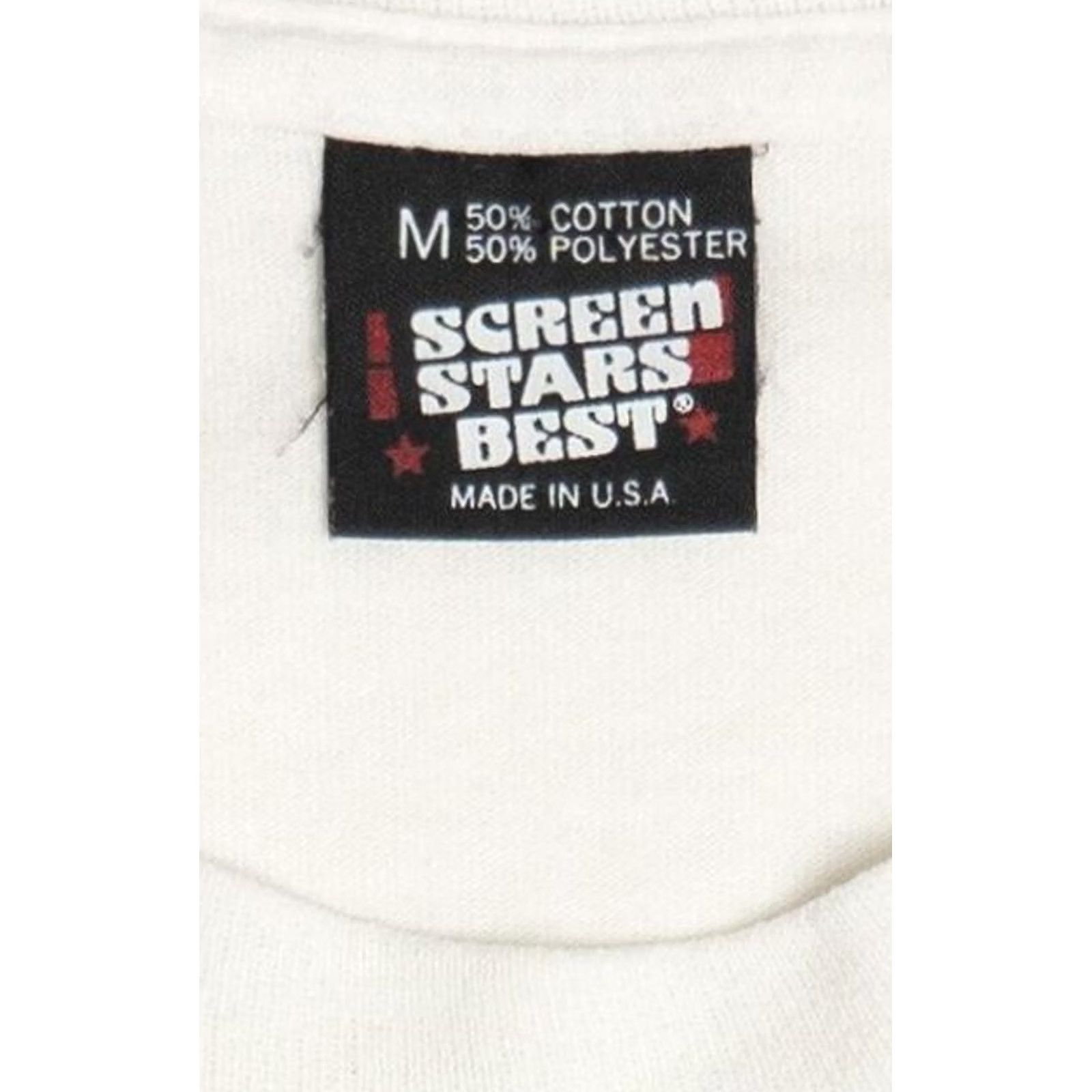 Vintage VINTAGE Screen Stars T-Shirt White Medium 90s Neon Hearts Embossed Print Single Stitch Size US M / EU 48-50 / 2 - 4 Thumbnail