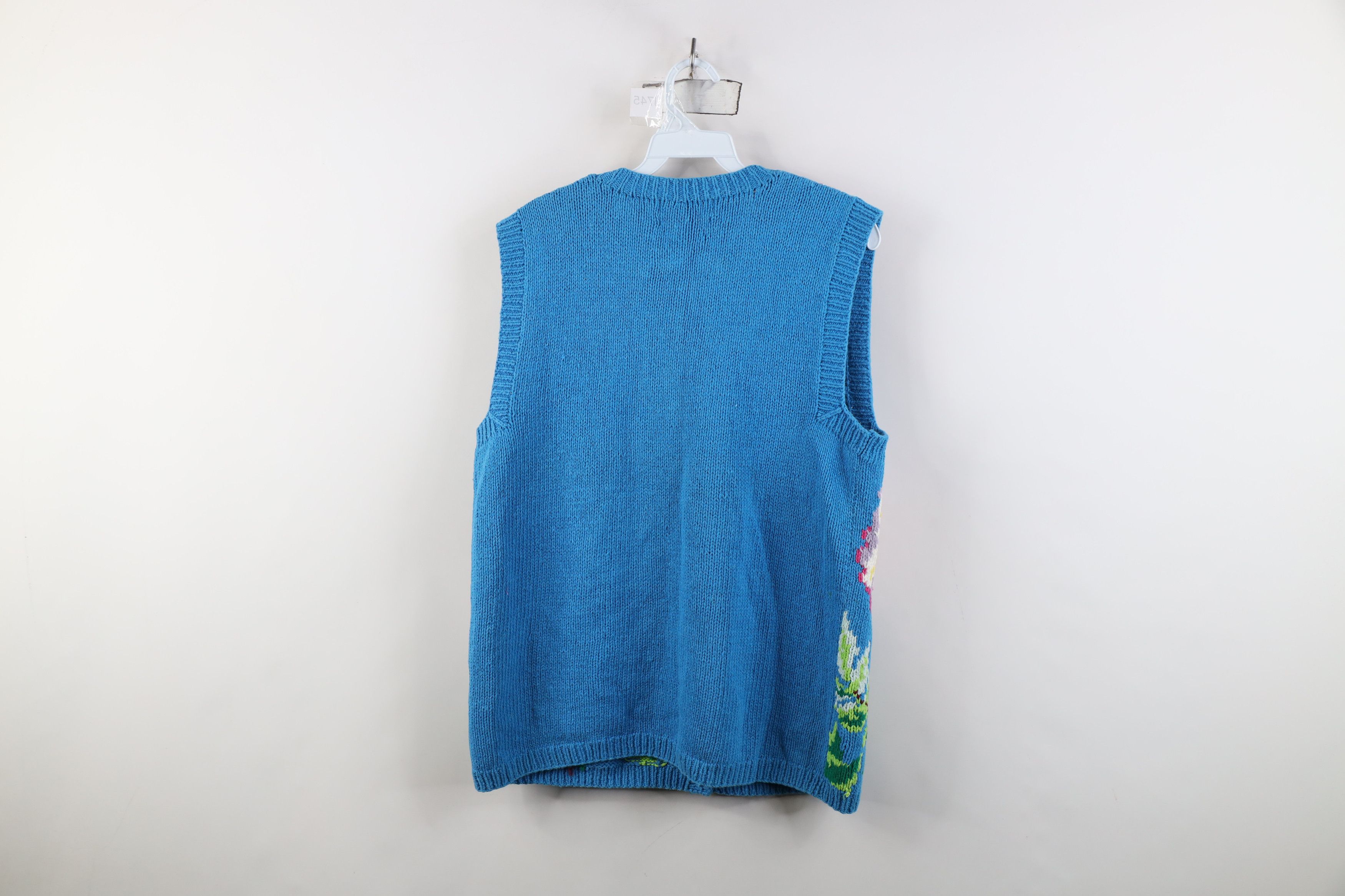 Vintage Vintage 90s Streetwear Blend Hand Knit Flower Sweater Vest Size S / US 4 / IT 40 - 13 Thumbnail