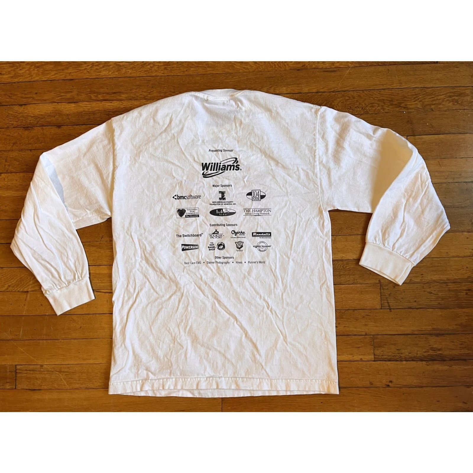 Vintage VINTAGE Houston Texas Turkey Trot 2001 Long Sleeve Shirt Men’s Large White Murina T-Shirt Logo Crew Neck City Retro 2000s Mens Size US L / EU 52-54 / 3 - 7 Thumbnail