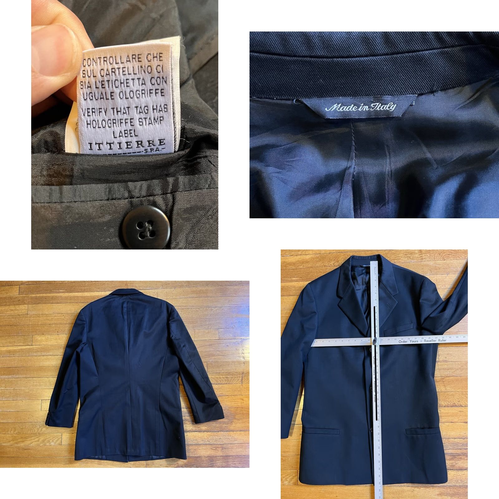 Versace VINTAGE Versace Versus Blazer Men Black 54 Three-Button Notch Lapel Wool Solid 40 Chest Regular Fit Front Three-Button JACKET Size 54R - 9 Thumbnail
