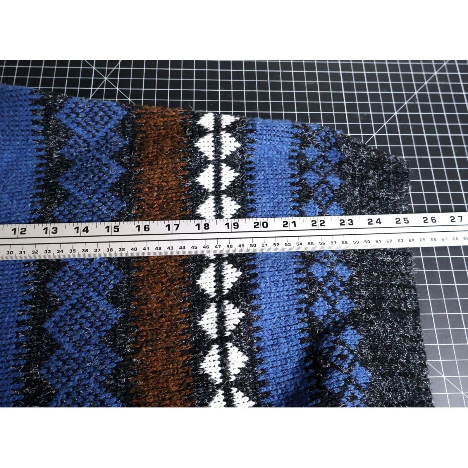 Vintage VINTAGE Scandia Sweater Men's Large Gray Blue Fair Isle Fuzzy Acrylic Knit VTG Size US L / EU 52-54 / 3 - 6 Thumbnail