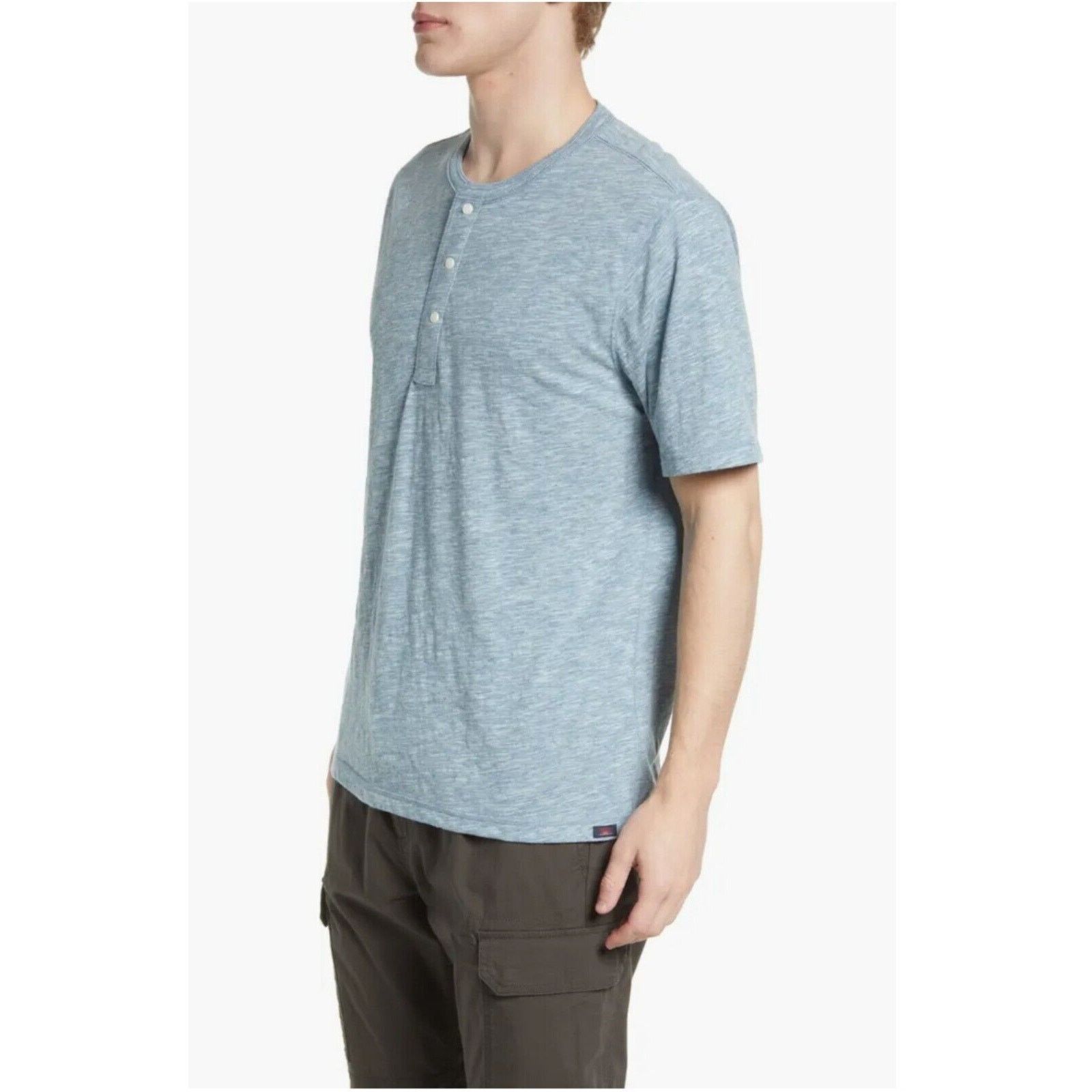 Faherty Faherty Heathered Henley Tee Cotton Blend Short Sleeve Size US XL / EU 56 / 4 - 1 Thumbnail