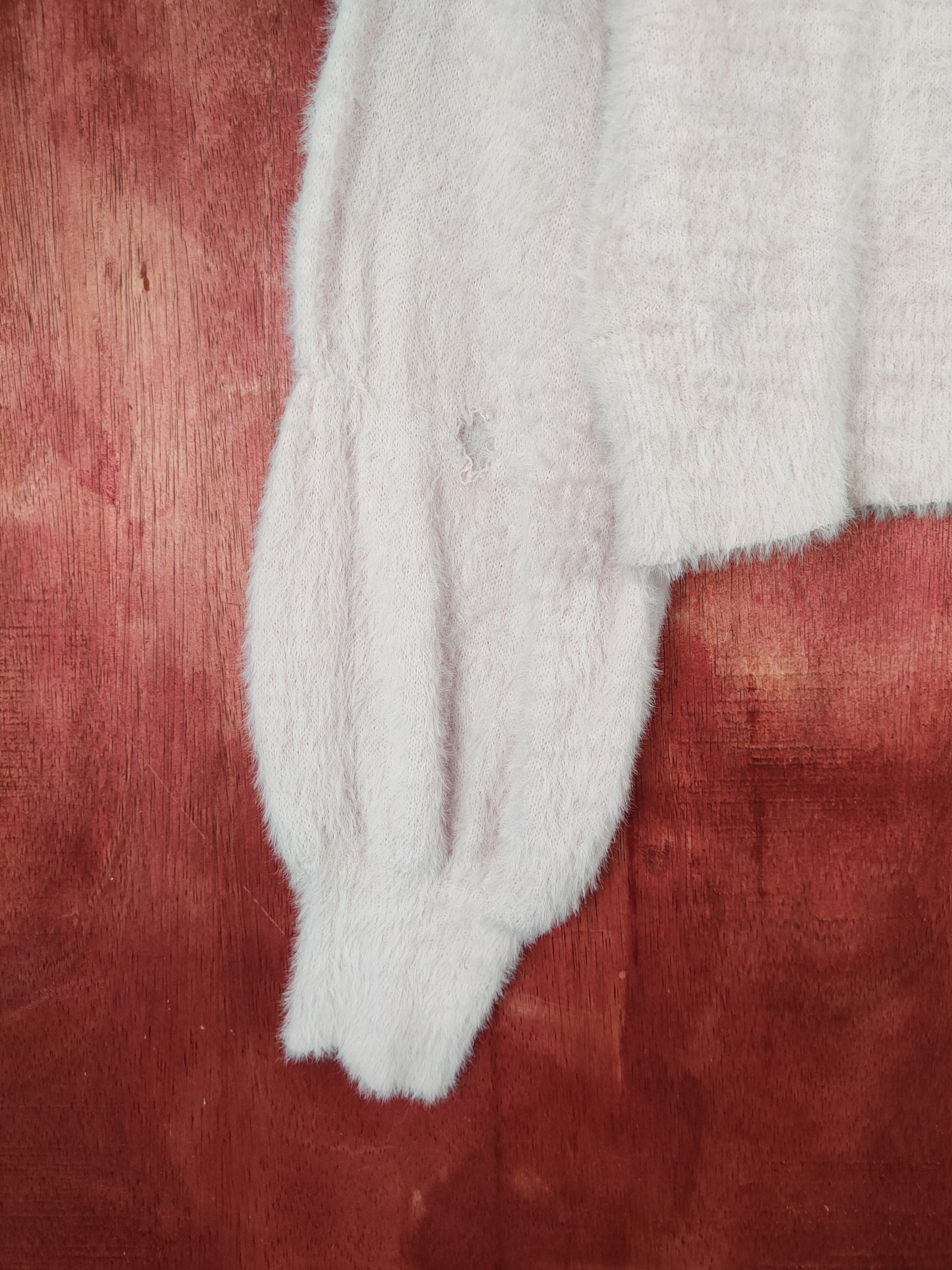 Vintage Vintage 💥 Wego Light Pink Fur Mohair Knitwear Cardigan Size M / US 6-8 / IT 42-44 - 5 Thumbnail
