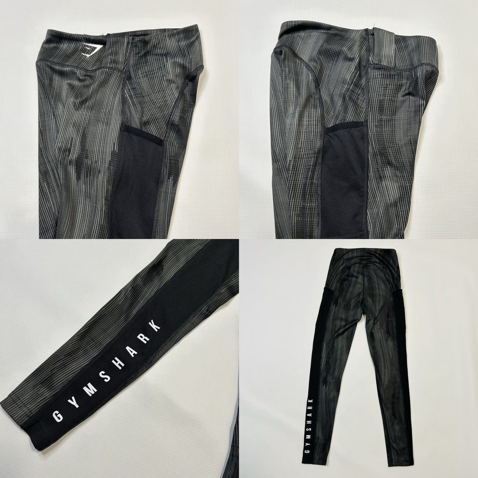 Gymshark Gymshark Sport Leggings Black Striped High Waisted Adult Women XS Size 26" / US 2 / IT 38 - 8 Thumbnail