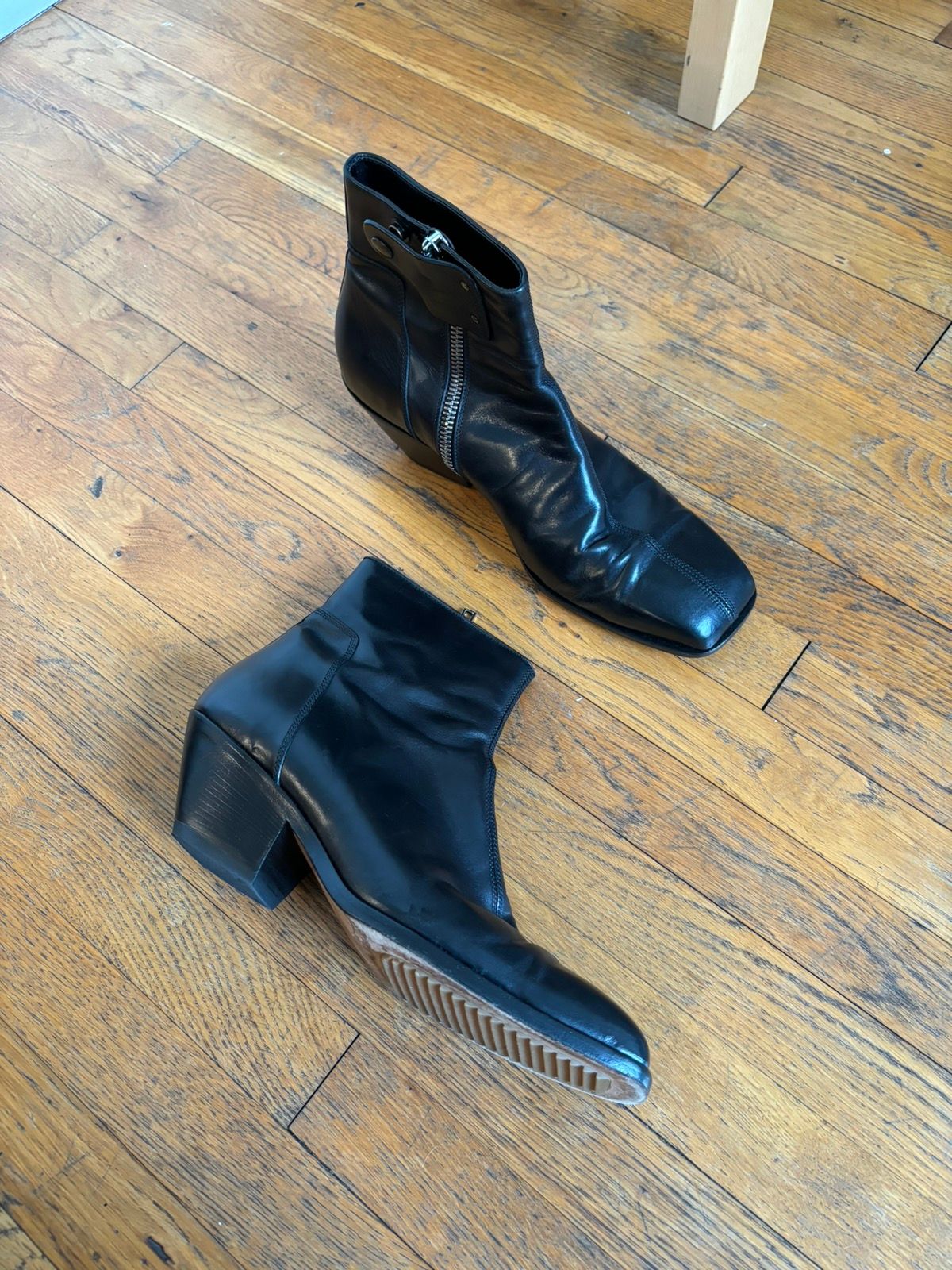 Pre-owned Rick Owens Ss16 Cyclops Berger Cuban Heel Shoes Boots In Black